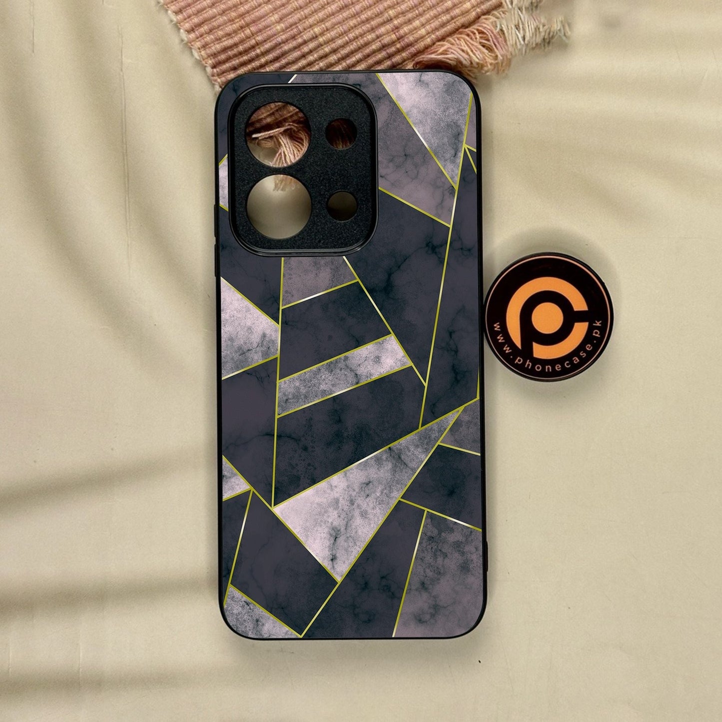 Xiaomi Redmi 15C - Geometric Design 2 - Premium Metal Printed Soft Bumper Shock Proof Case