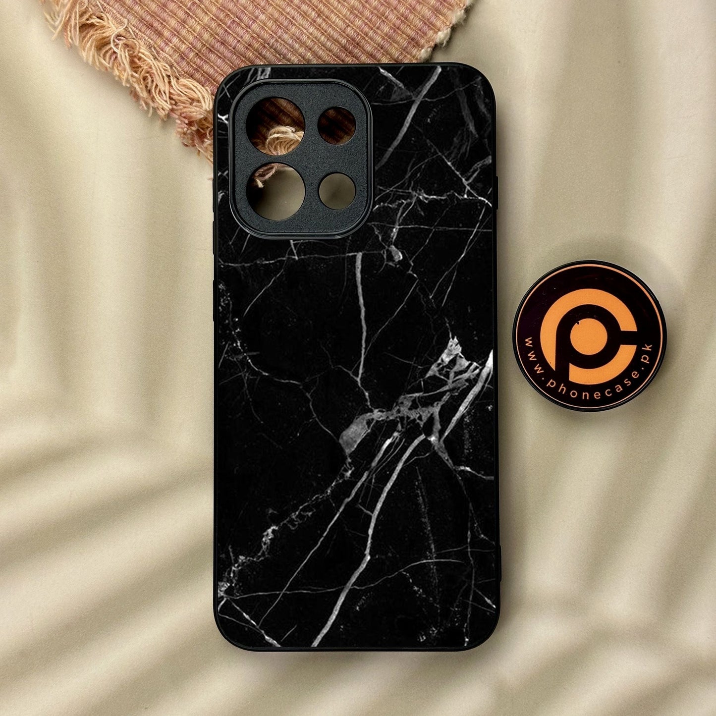 OnePlus 13T - Black Marble Design 2 - Premium Metal Printed Soft Bumper Shock Proof Case