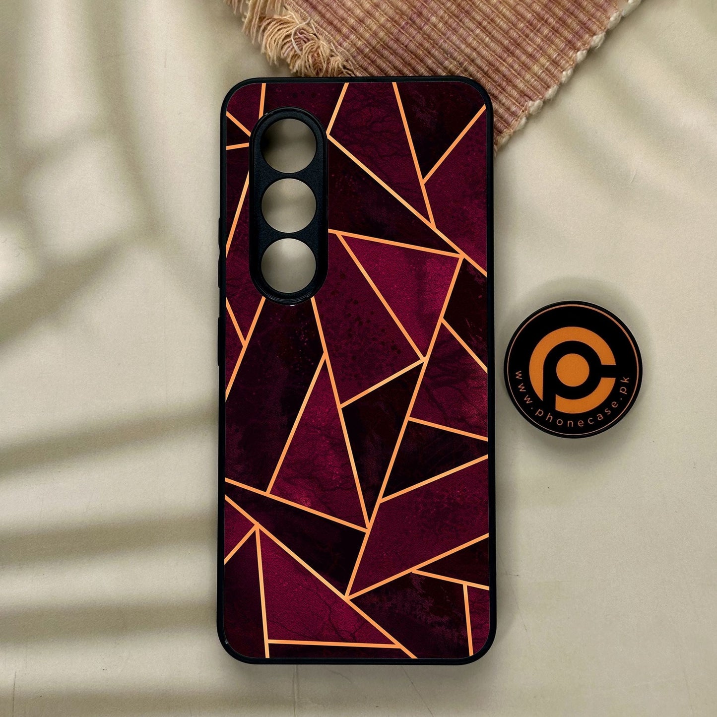 Itel S25 - Geometric Design 7 - Premium Metal Printed Soft Bumper Shock Proof Case