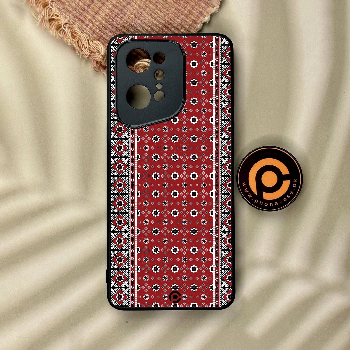 Oppo Find X5 Pro - Ajrak Design 12 - Premium Metal Printed Soft Bumper Shock Proof Case