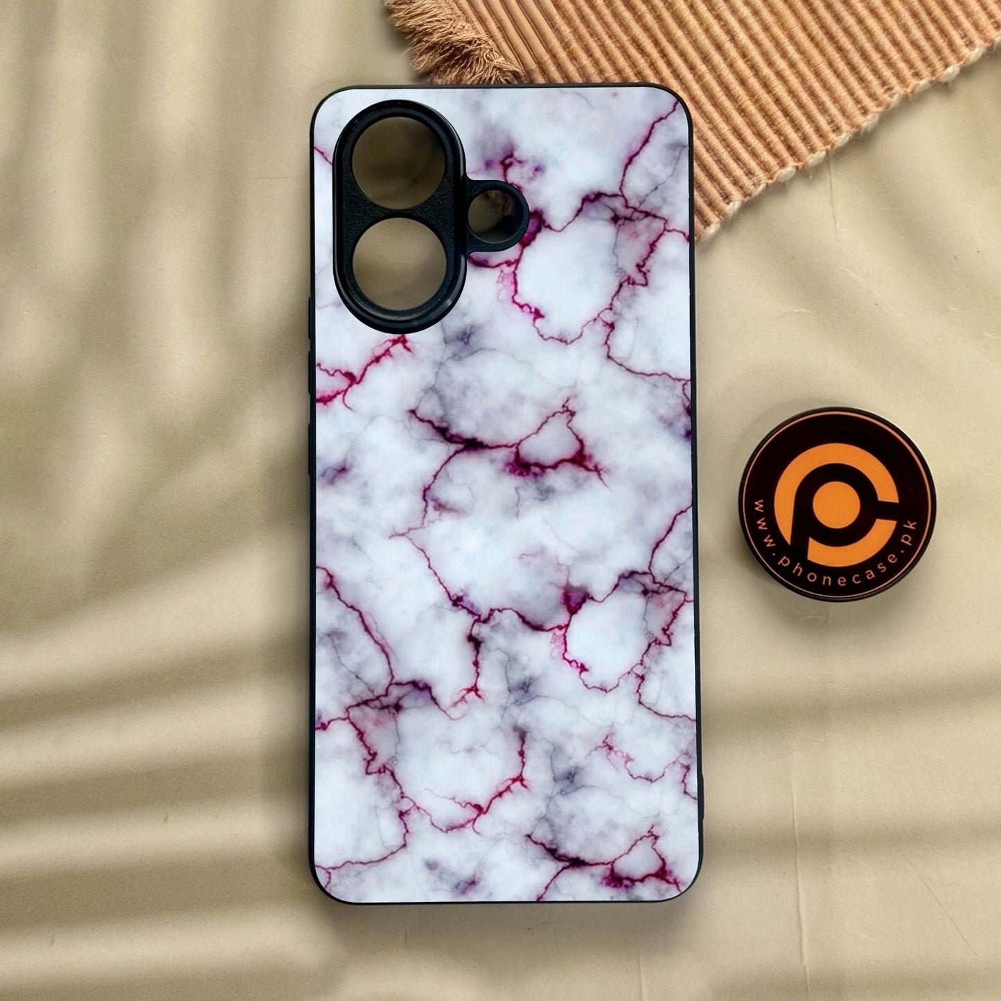 Vivo V60 Lite - White Design 1 - Premium Metal Printed Soft Bumper Shock Proof Case