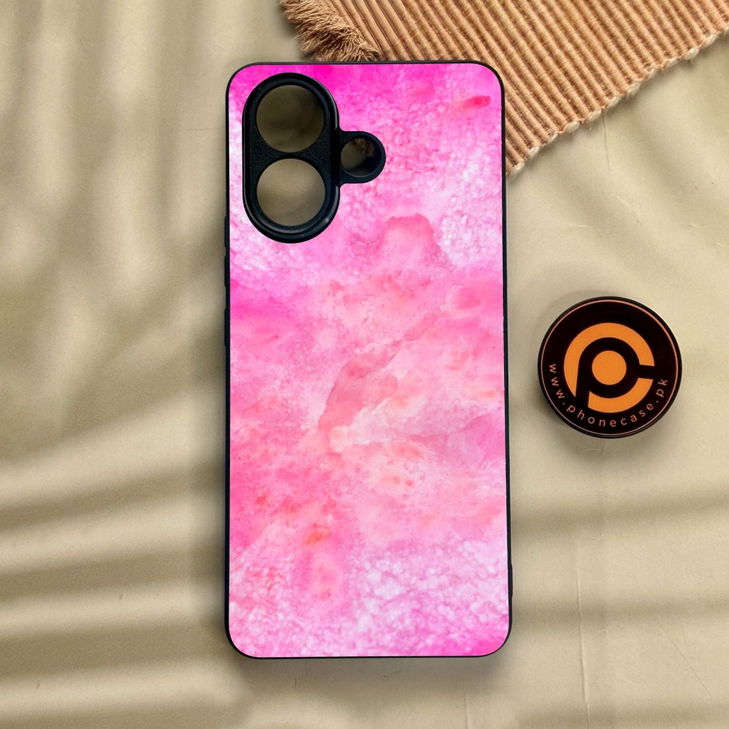 Vivo V60 Lite - Pink Marble 2.0 Design 5 - Premium Metal Printed Soft Bumper Shock Proof Case