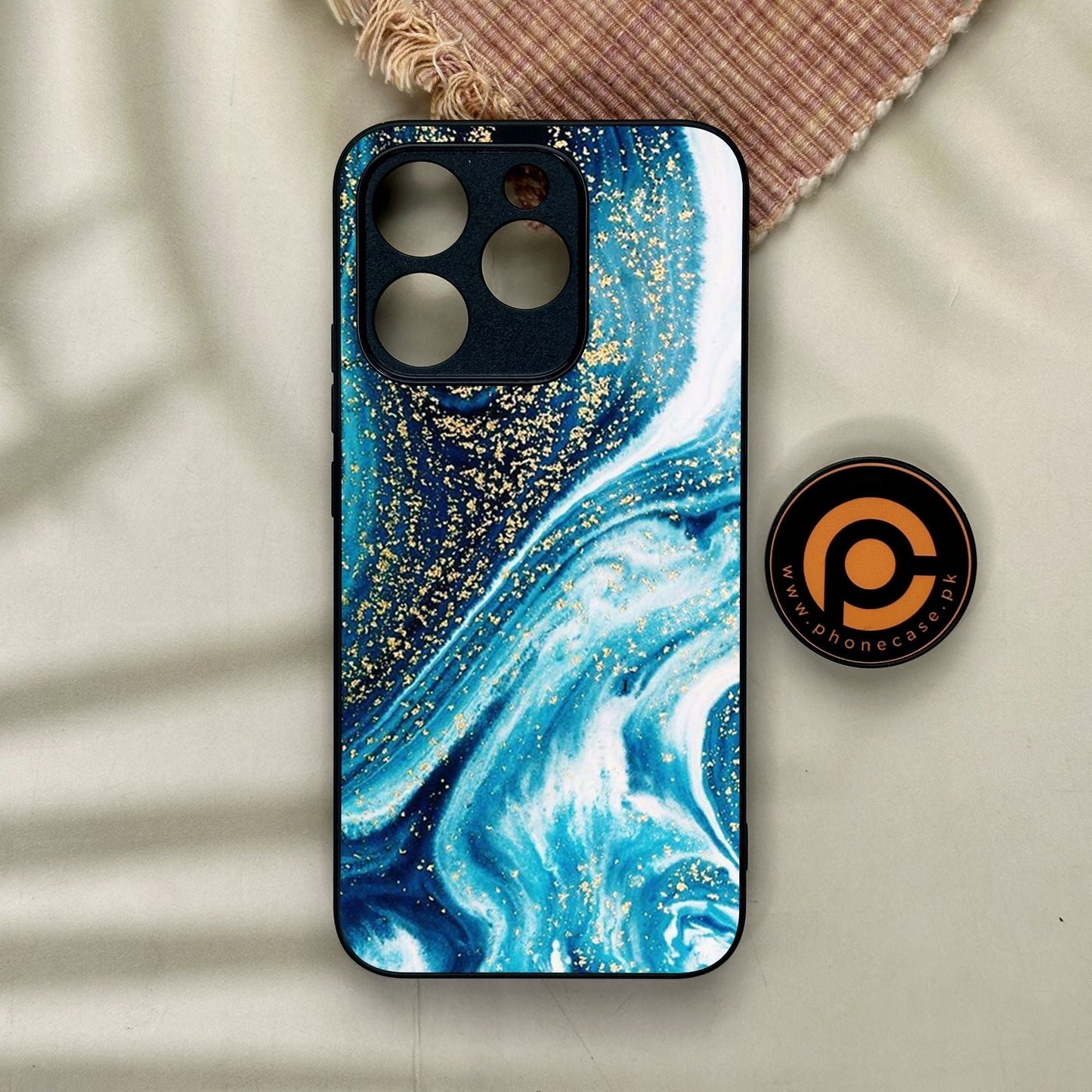 Realme 15T - Blue Marble Design 5 - Premium Metal Printed Soft Bumper Shock Proof Case