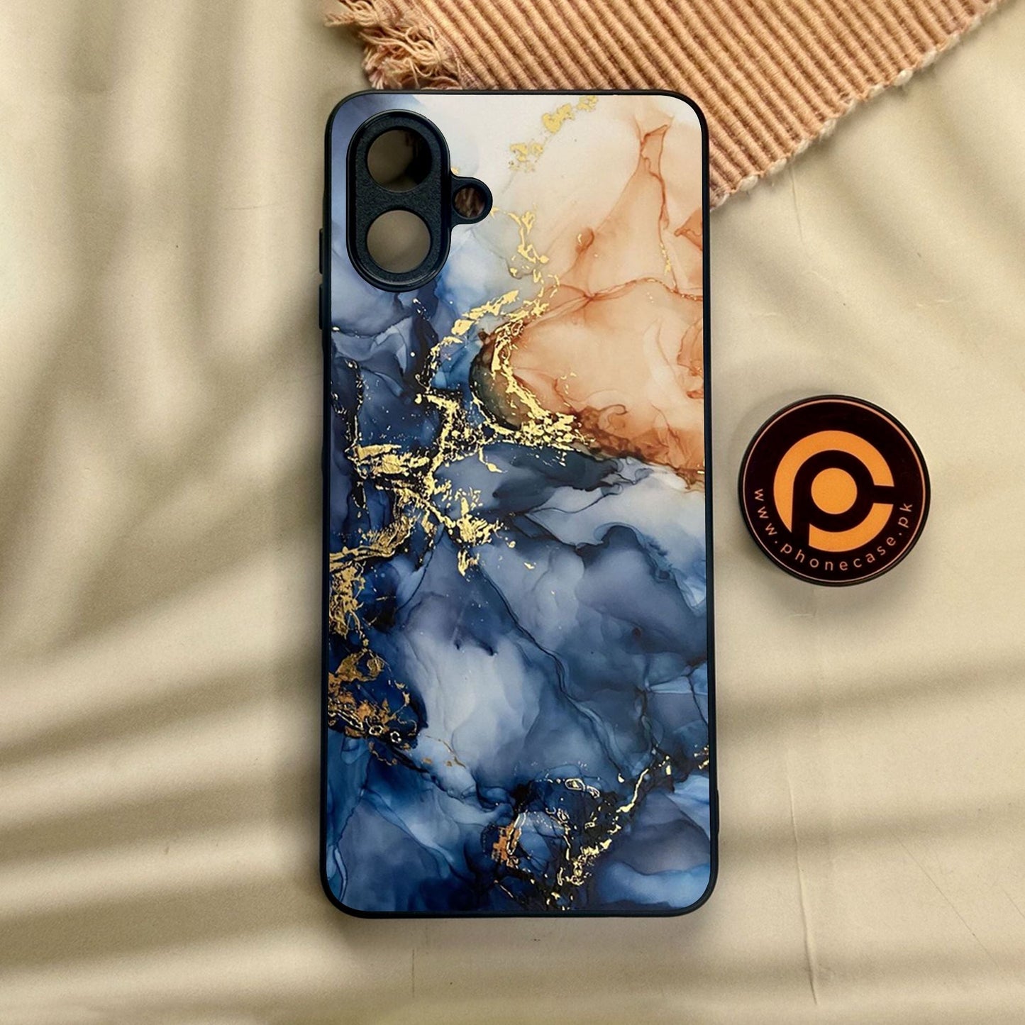 Samsung Galaxy A07 - Blue Marble Design 9 - Premium Metal Printed Soft Bumper Shock Proof Case