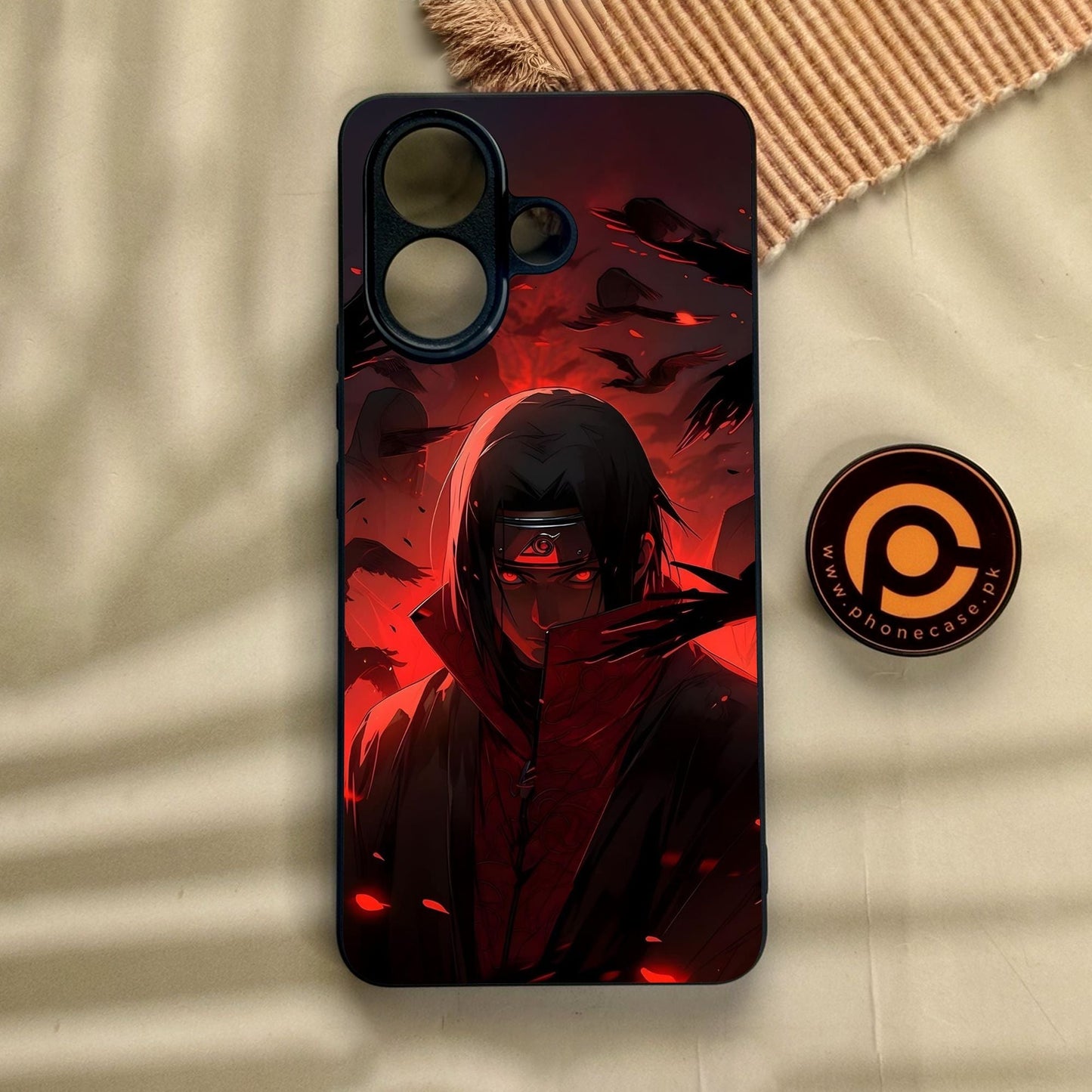 Vivo V60 Lite - Red Rings Itachi - Premium Metal Printed Soft Bumper Shock Proof Case