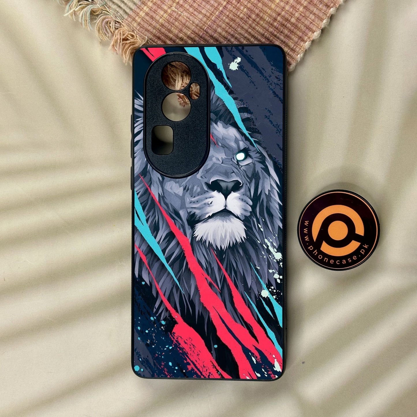 Oppo Reno 10 Pro Plus - Abstract Animated Lion - Premium Metal Printed Soft Bumper Shock Proof Case