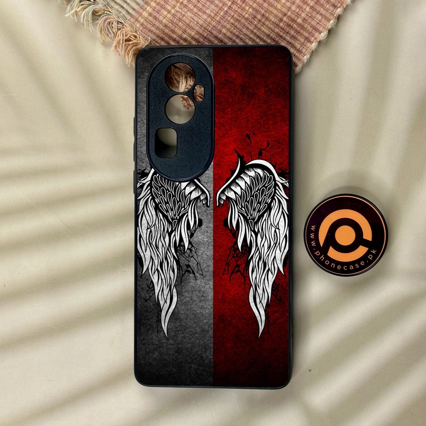 Oppo Reno 10 Pro Plus - Angel Wings Design 2 - Premium Metal Printed Soft Bumper Shock Proof Case