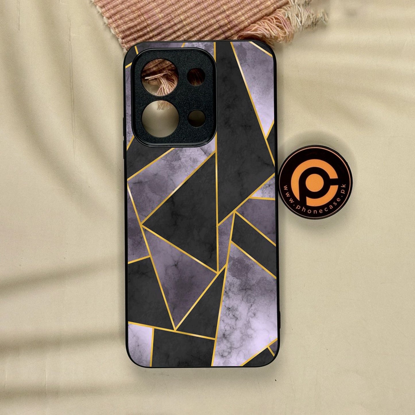 Xiaomi Redmi 15C - Geometric Design 8 - Premium Metal Printed Soft Bumper Shock Proof Case