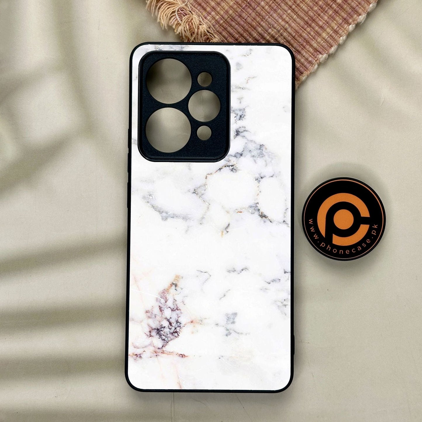 Realme 15 - White Design 3 - Premium Metal Printed Soft Bumper Shock Proof Case