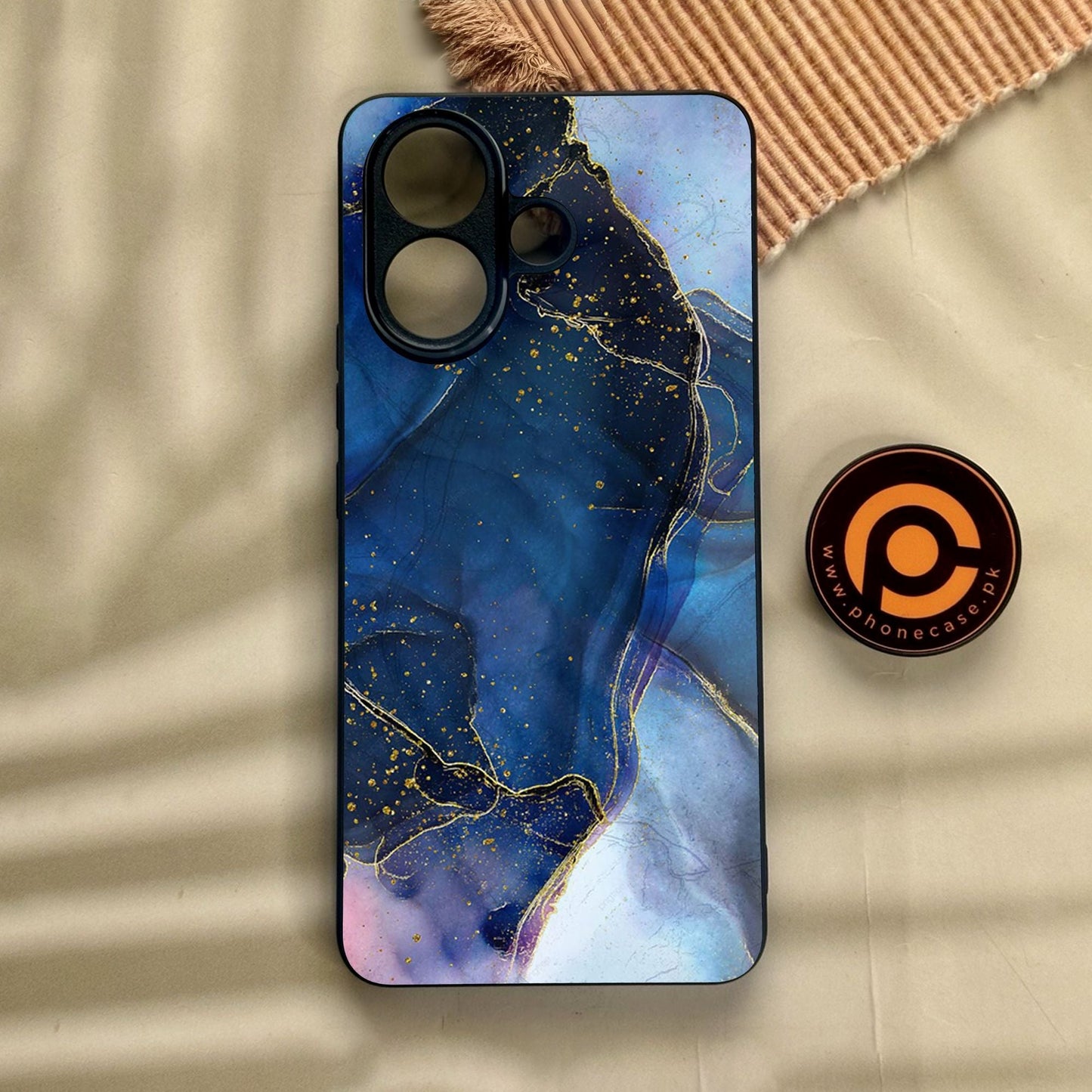 Vivo V60 Lite - Blue Marble Design 7 - Premium Metal Printed Soft Bumper Shock Proof Case