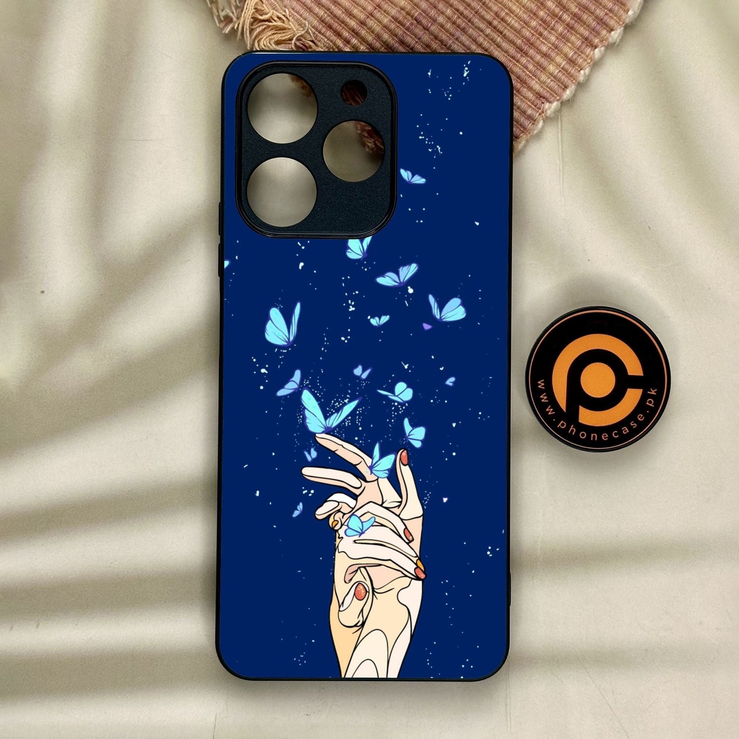 Realme Note 70 - Butterflies Design 2 - Premium Metal Printed Soft Bumper Shock Proof Case