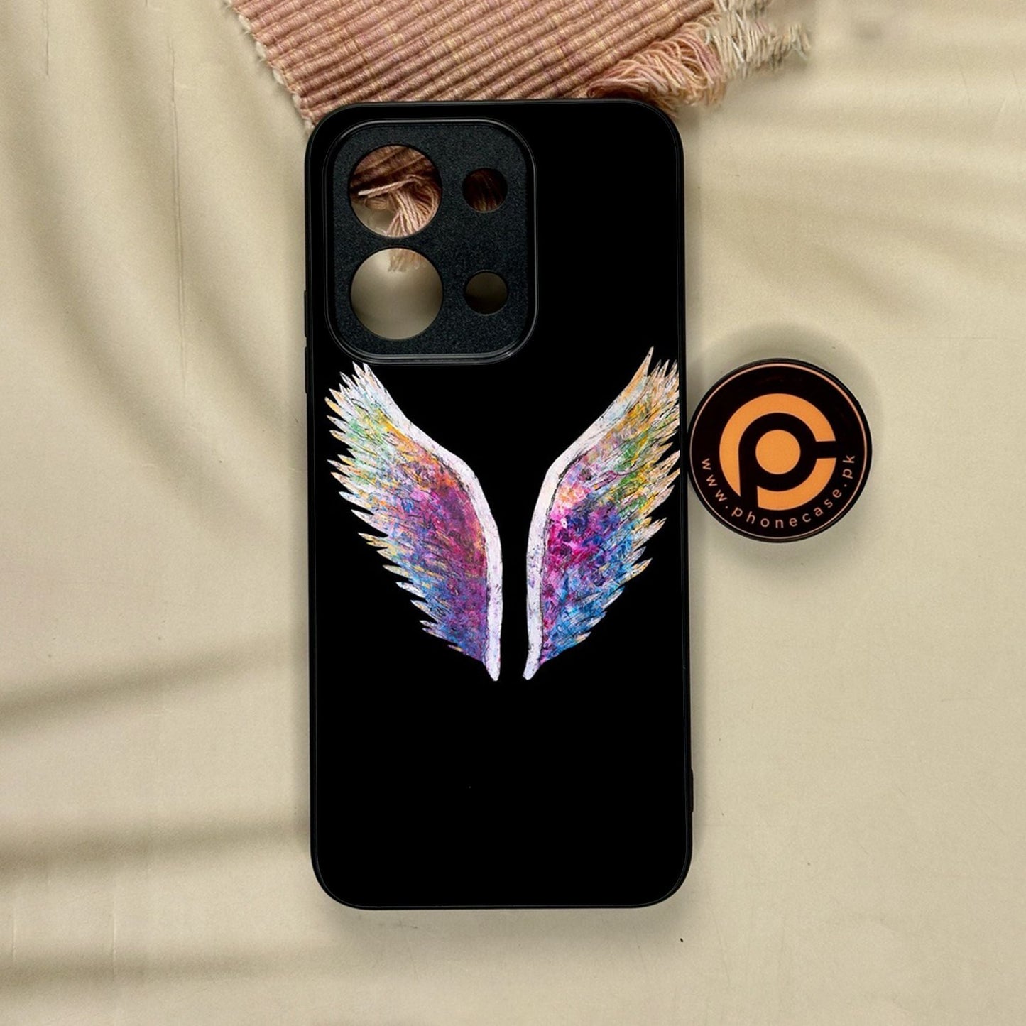 Xiaomi Redmi 15C - Angel Wings Design 3 - Premium Metal Printed Soft Bumper Shock Proof Case