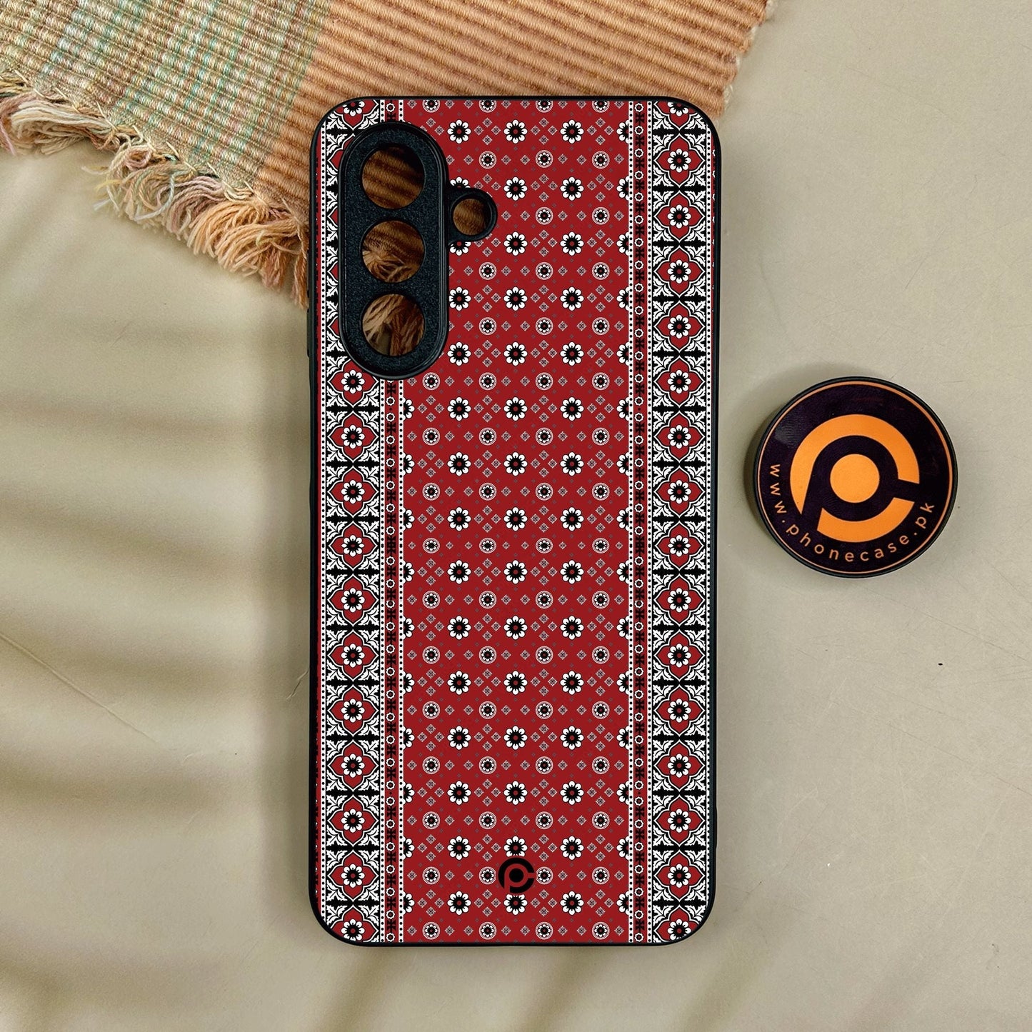 Samsung Galaxy A17 - Ajrak Design 12 - Premium Metal Printed Soft Bumper Shock Proof Case