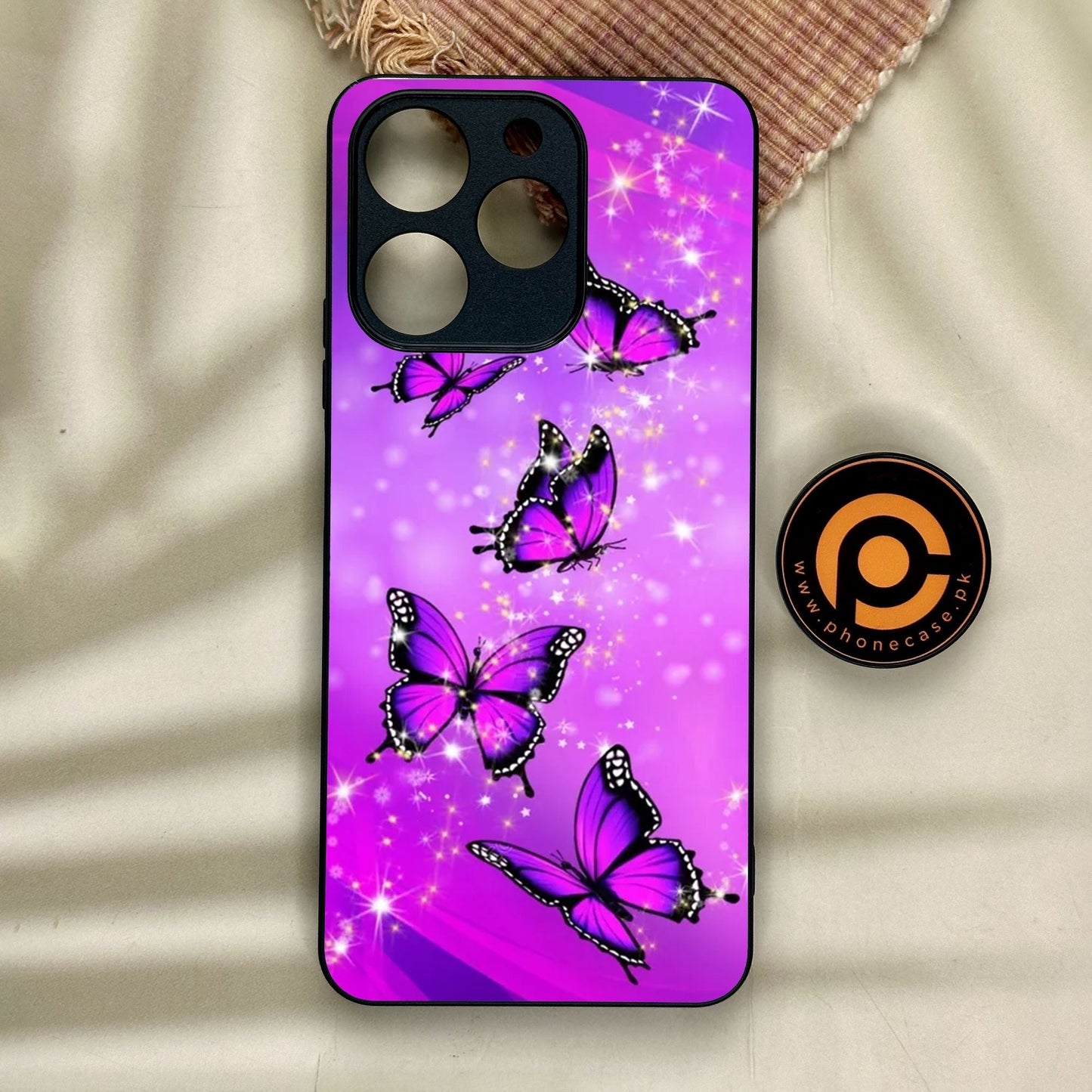 Realme Note 70 - Butterflies Design 8 - Premium Metal Printed Soft Bumper Shock Proof Case