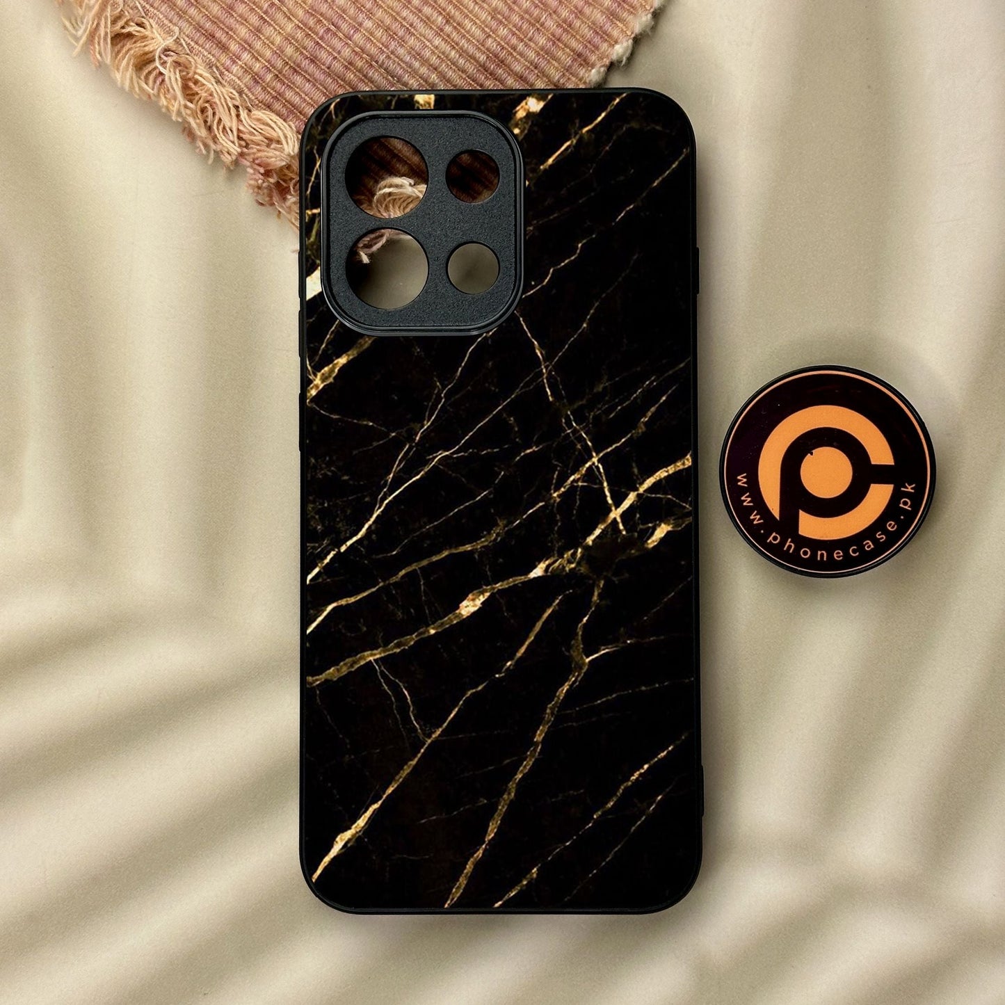 OnePlus 13T - Black Marble Design 7 - Premium Metal Printed Soft Bumper Shock Proof Case