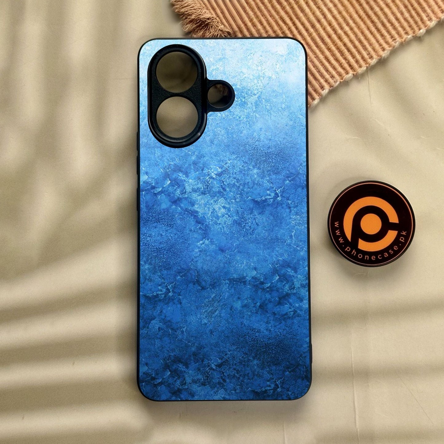 Vivo V60 Lite - Blue Marble Design 2 - Premium Metal Printed Soft Bumper Shock Proof Case