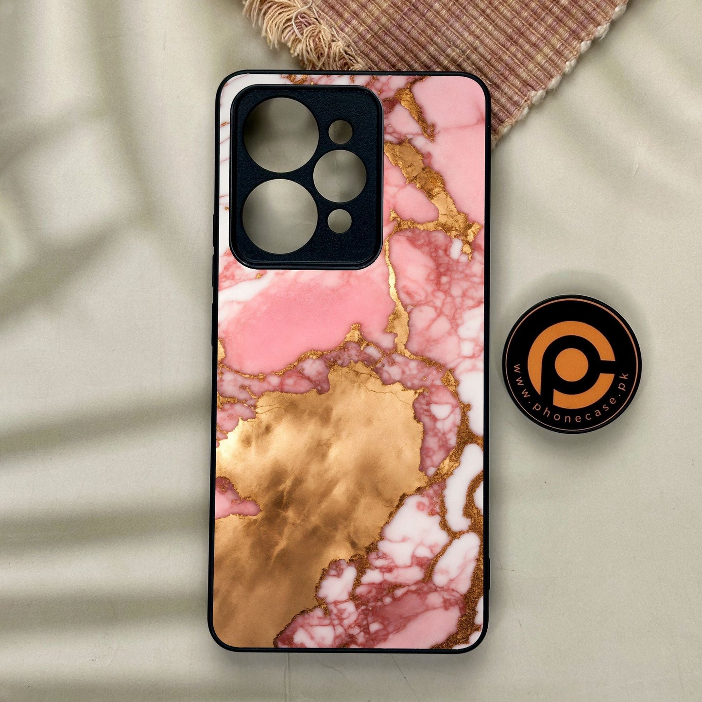 Realme 15 - Pink Marble 2.0 Design 7 - Premium Metal Printed Soft Bumper Shock Proof Case