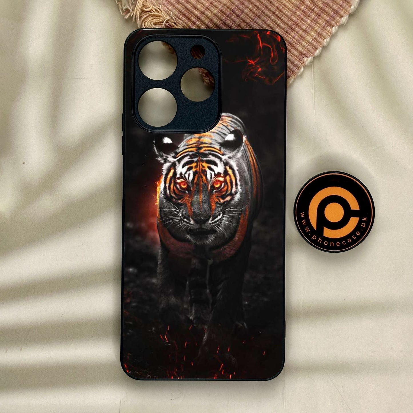 Realme Note 70 - Tiger Design 6 - Premium Metal Printed Soft Bumper Shock Proof Case