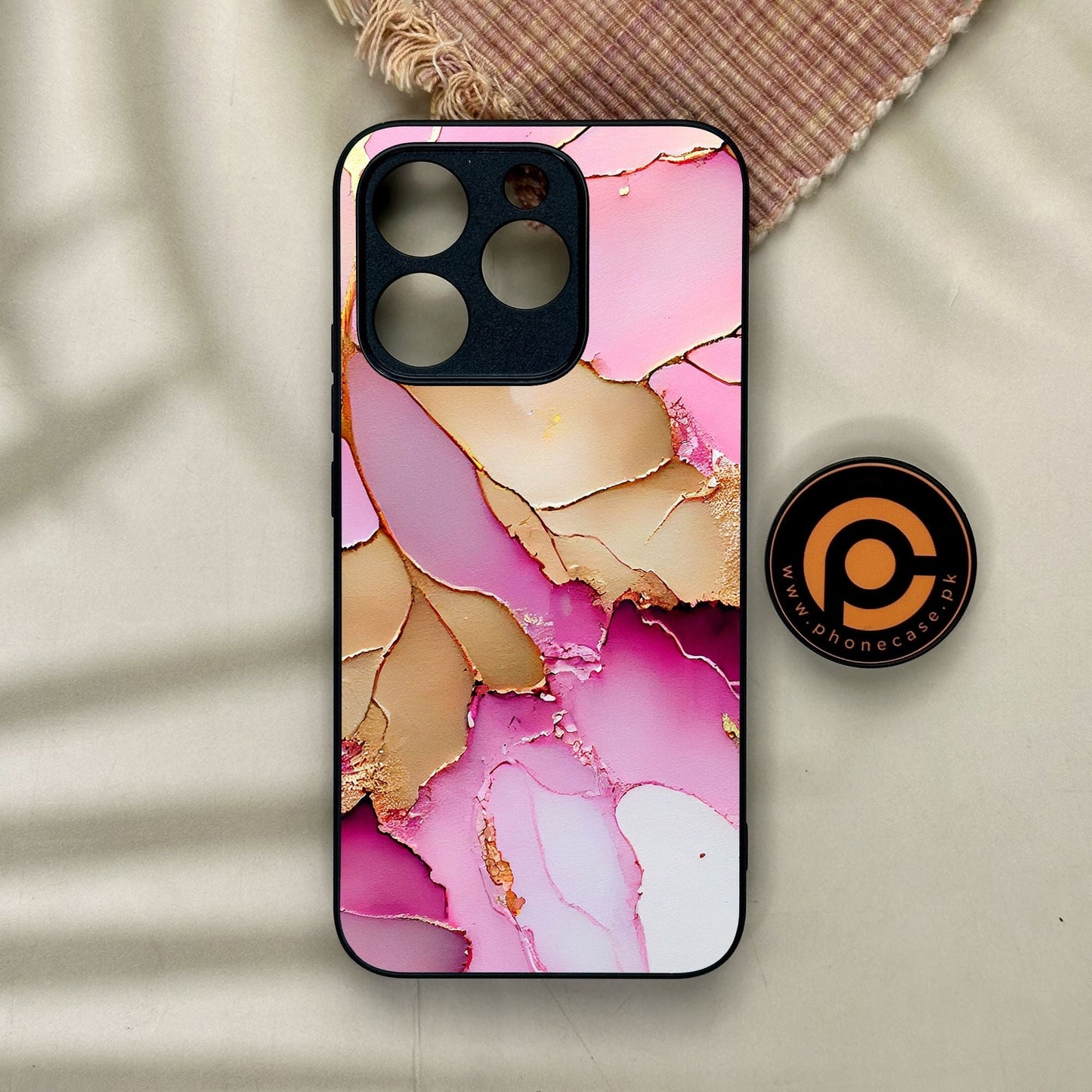 Realme 15T - Pink Marble 2.0 Design 4 - Premium Metal Printed Soft Bumper Shock Proof Case