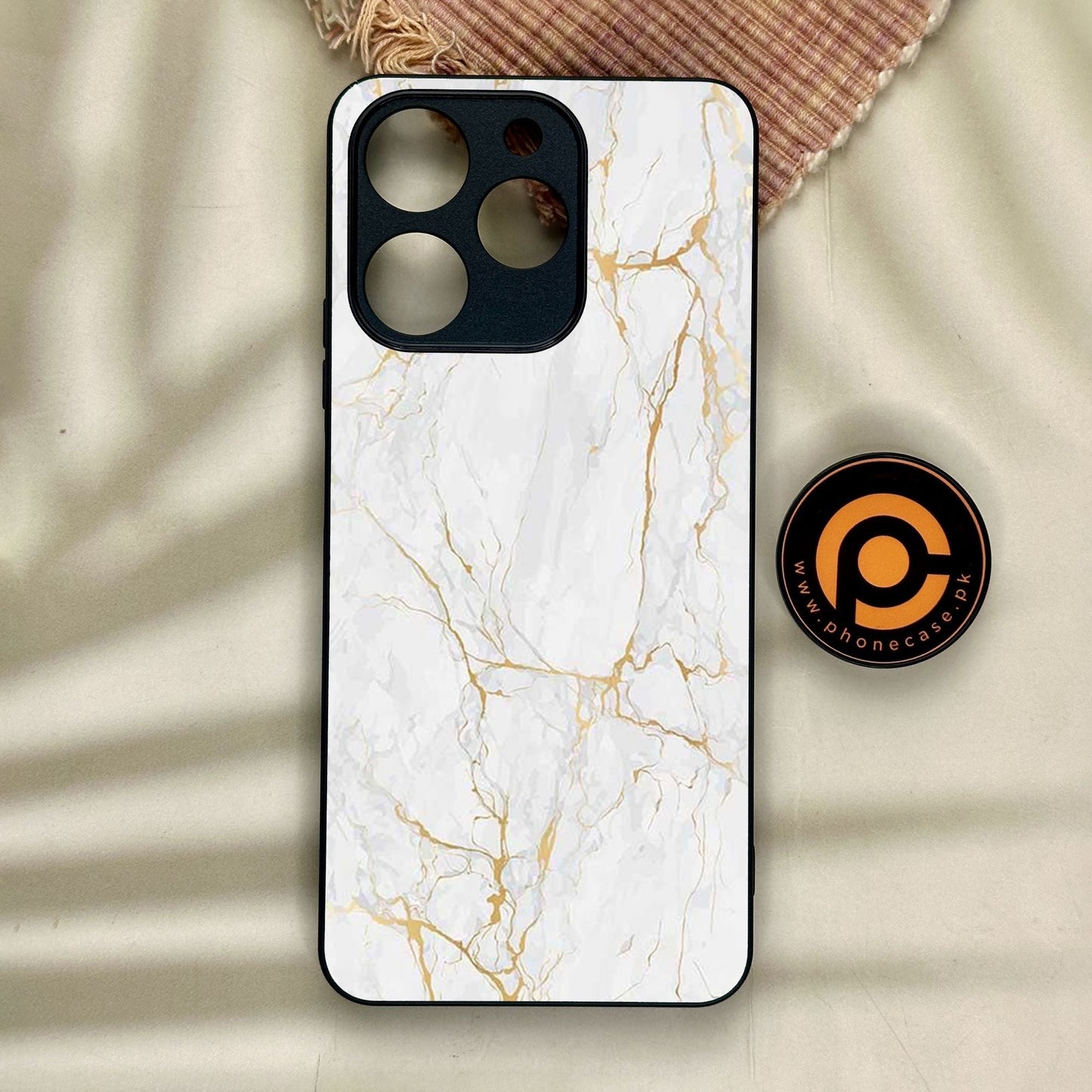 Realme Note 70 - White Design 8 - Premium Metal Printed Soft Bumper Shock Proof Case