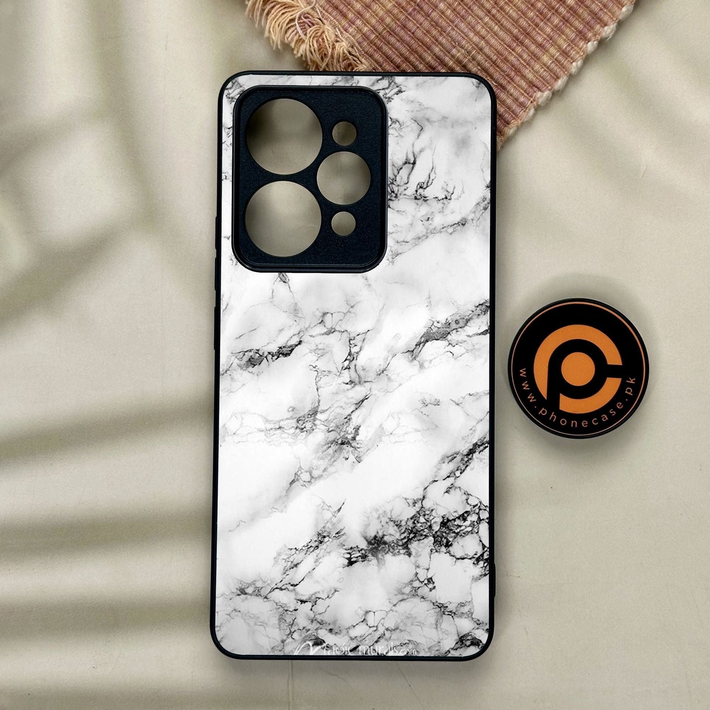 Realme 15 - White Design 7 - Premium Metal Printed Soft Bumper Shock Proof Case