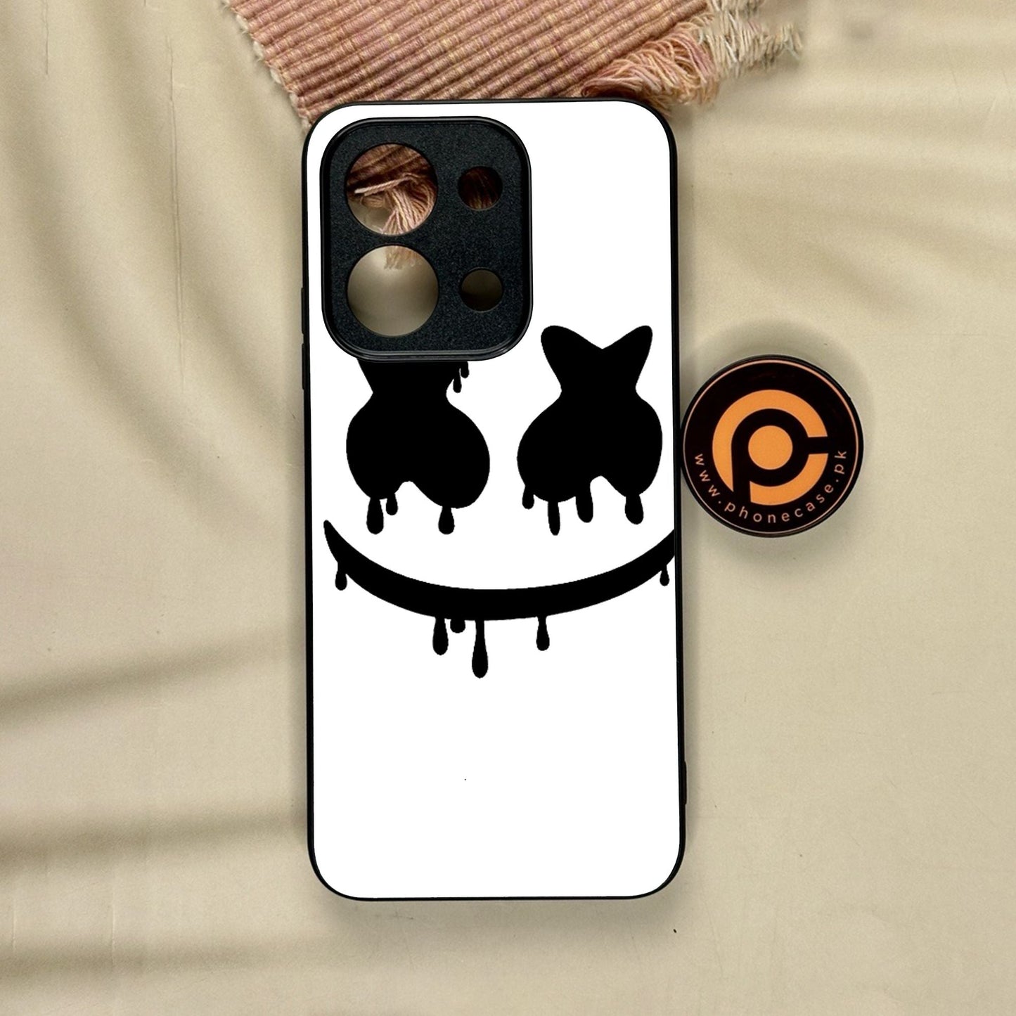 Xiaomi Redmi 15C - Marshmello Face - Premium Metal Printed Soft Bumper Shock Proof Case