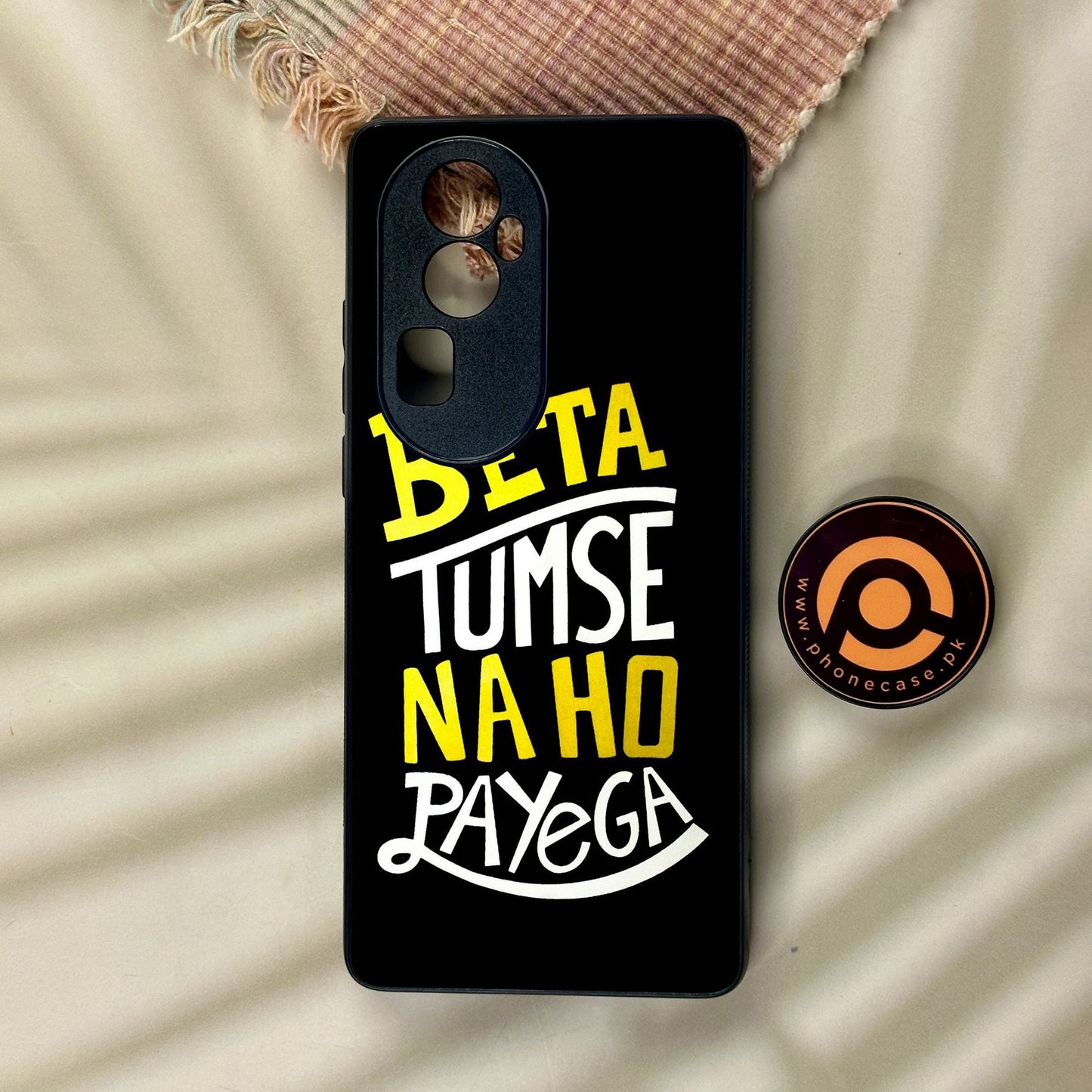 Oppo Reno 10 Pro Plus - Beta Tum Se Na Ho - Premium Metal Printed Soft Bumper Shock Proof Case