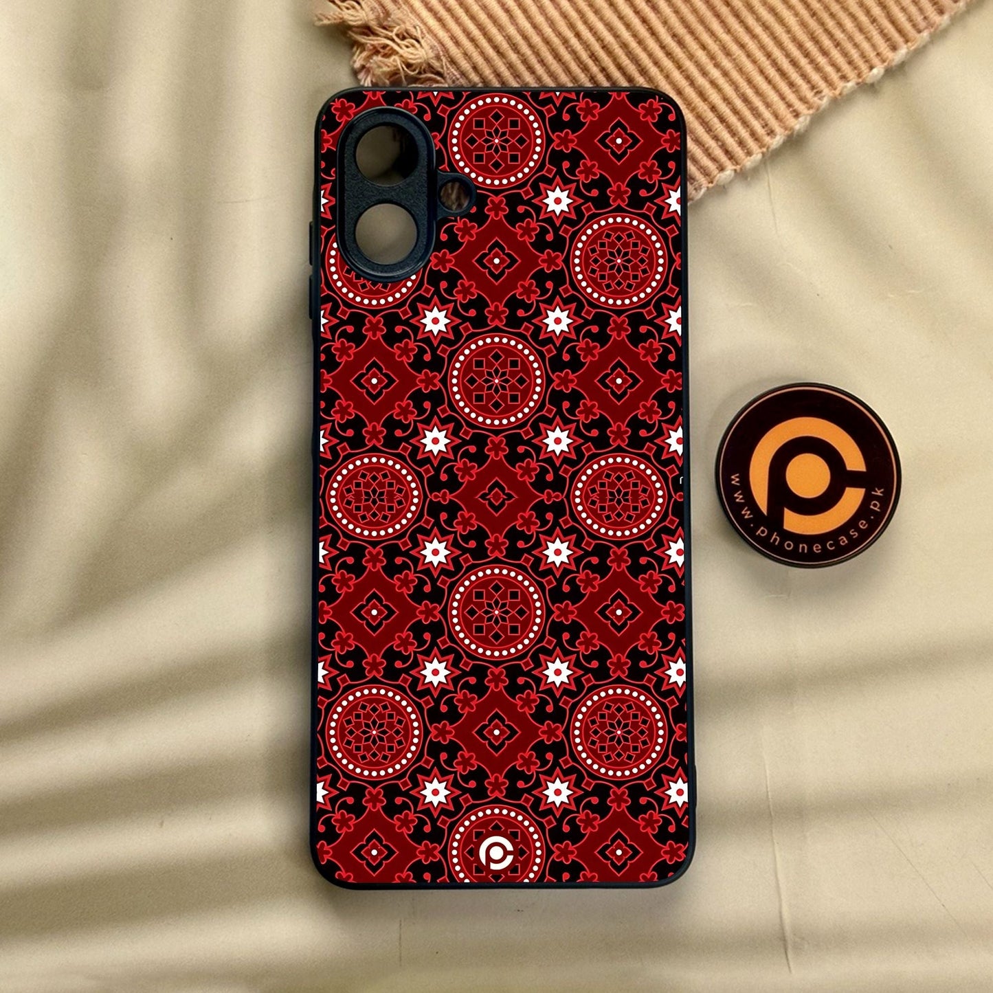 Samsung Galaxy A07 - Ajrak Design 6 - Premium Metal Printed Soft Bumper Shock Proof Case