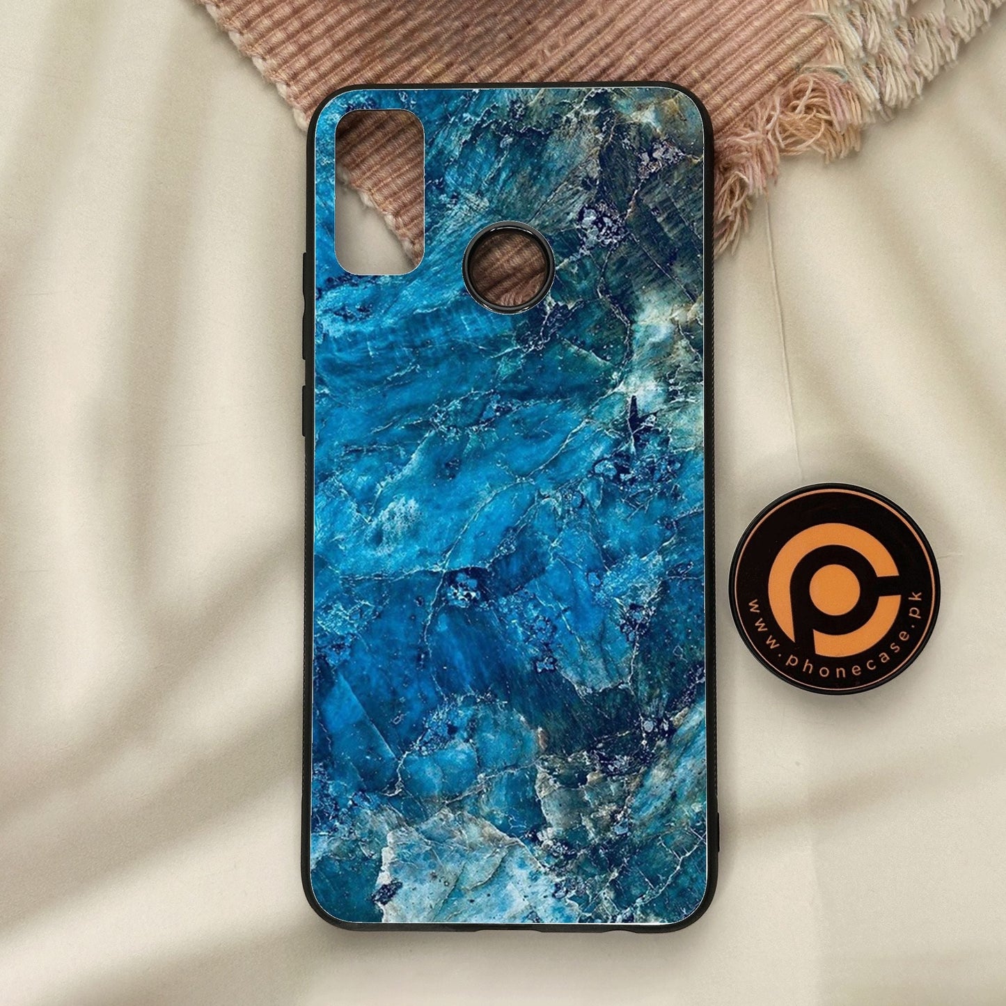 Honor 9X Lite - Blue Marble Design 10 - Premium Metal Printed Soft Bumper Shock Proof Case