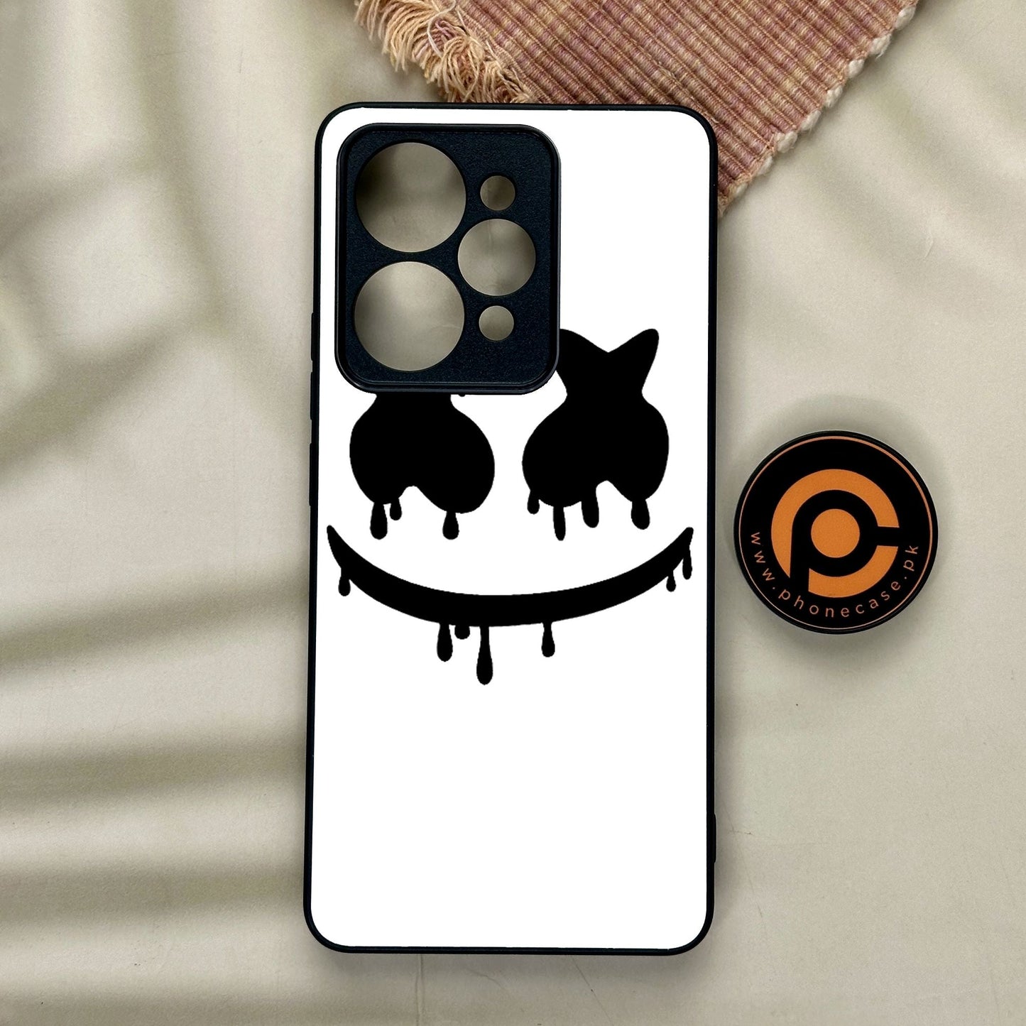 Realme 15 - Marshmello Face - Premium Metal Printed Soft Bumper Shock Proof Case