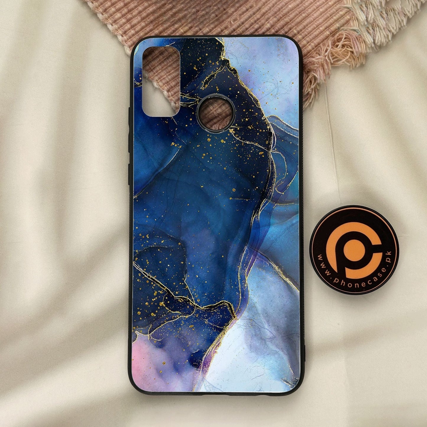 Honor 9X Lite - Blue Marble Design 7 - Premium Metal Printed Soft Bumper Shock Proof Case