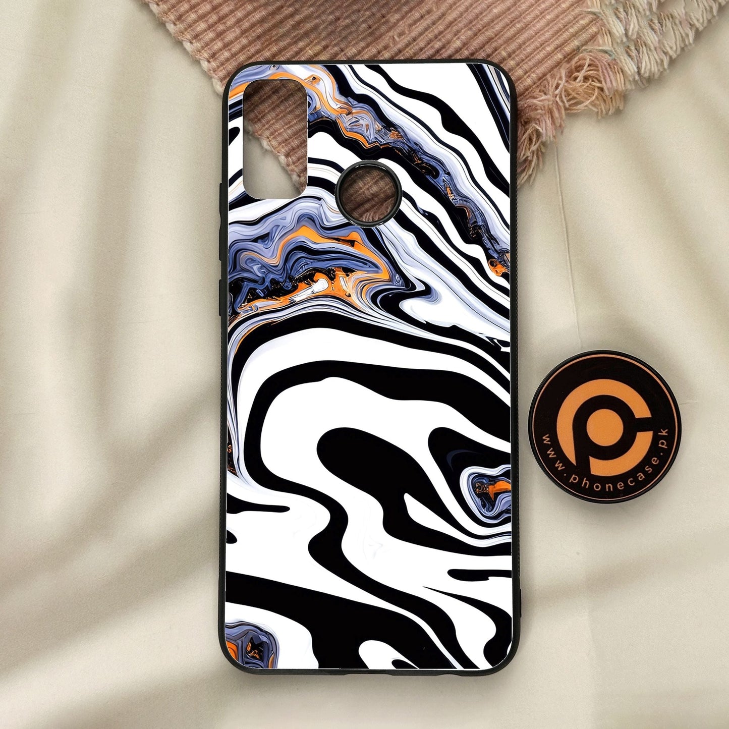 Honor 9X Lite - Liquid Marble Design 10 - Premium Metal Printed Soft Bumper Shock Proof Case