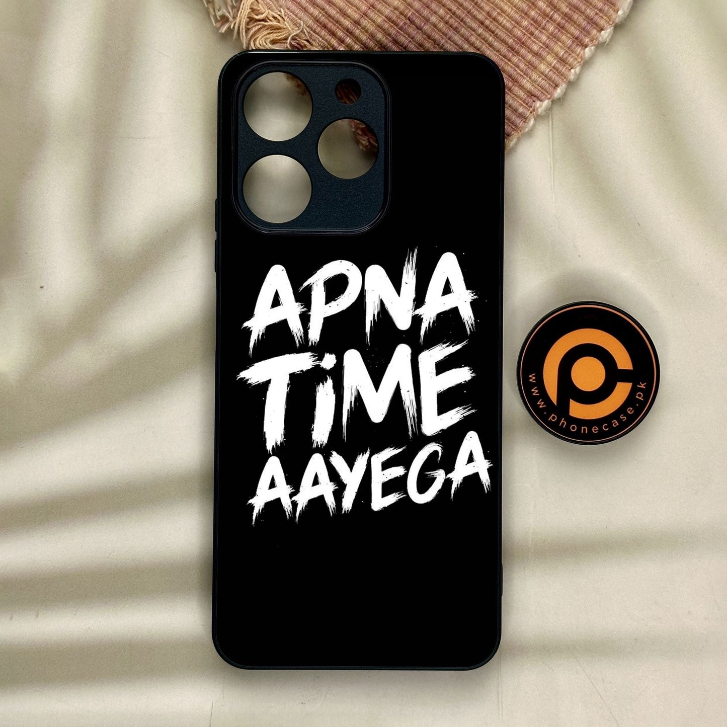 Realme Note 70 - Apna Time Ayega - Premium Metal Printed Soft Bumper Shock Proof Case