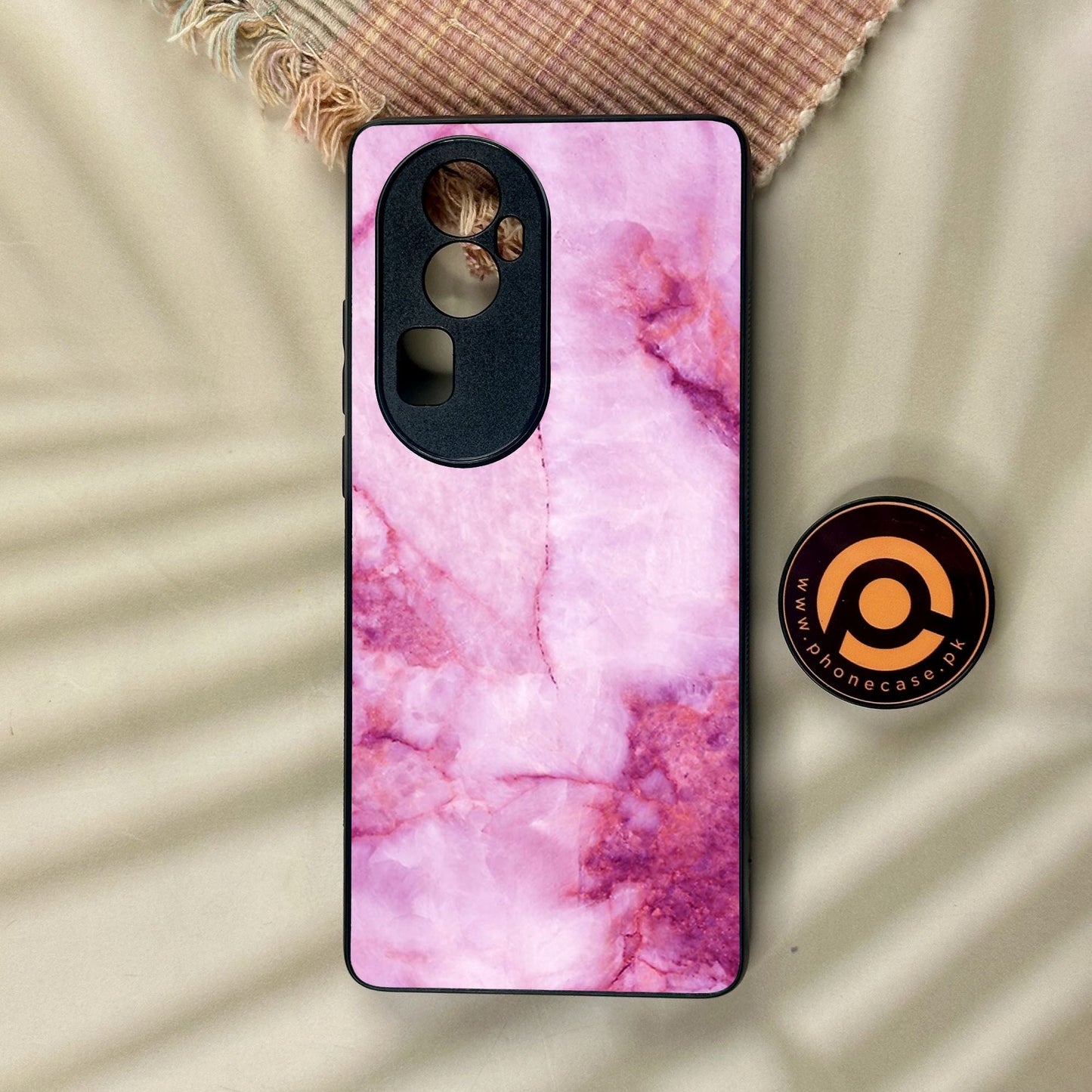 Oppo Reno 10 Pro Plus - Pink Design 5 - Premium Metal Printed Soft Bumper Shock Proof Case