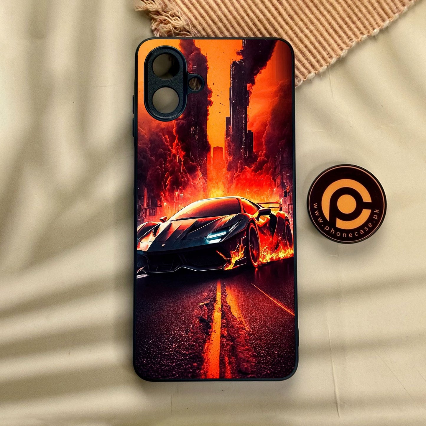 Samsung Galaxy A07 - Racing Design 1 - Premium Metal Printed Soft Bumper Shock Proof Case