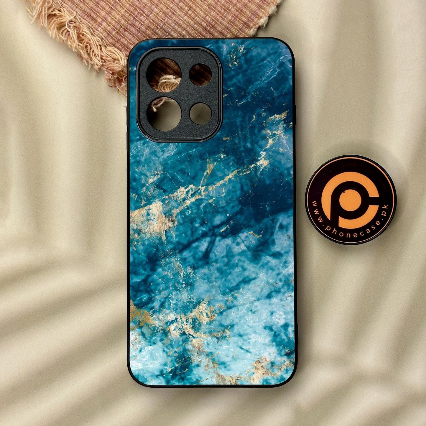 OnePlus 13T - Blue Marble Design 4 - Premium Metal Printed Soft Bumper Shock Proof Case