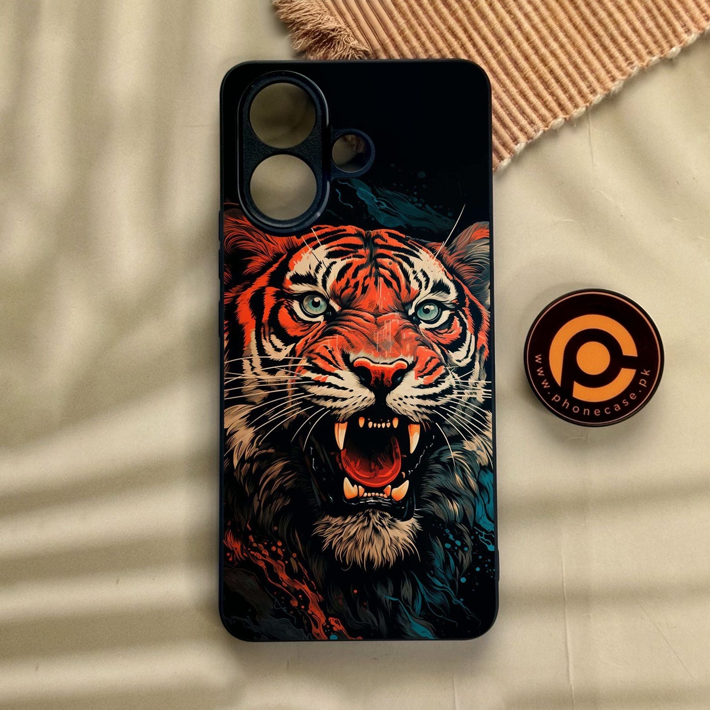 Vivo V60 Lite - Tiger 2.0 Design 3 - Premium Metal Printed Soft Bumper Shock Proof Case