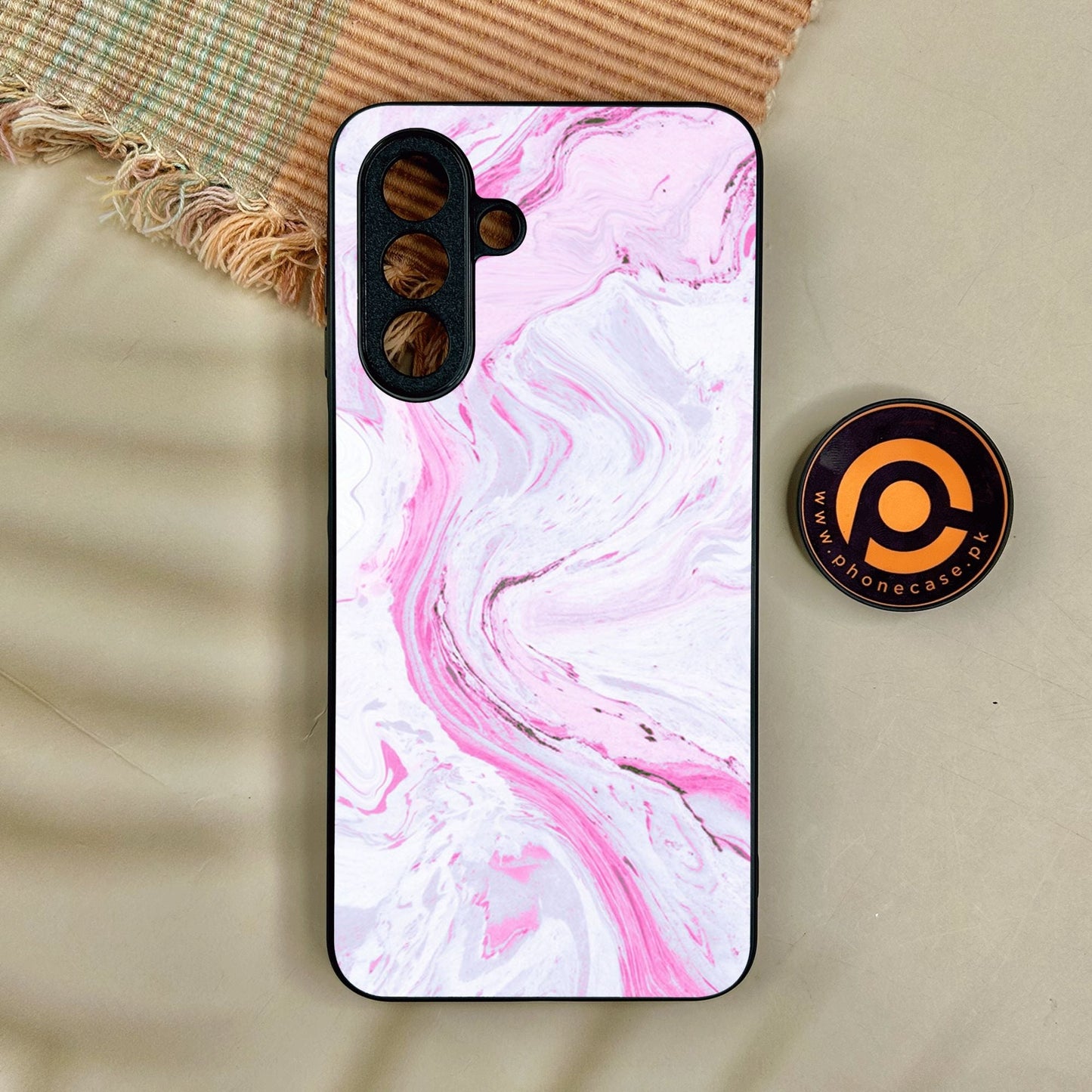 Samsung Galaxy A17 - Pink Design 1 - Premium Metal Printed Soft Bumper Shock Proof Case