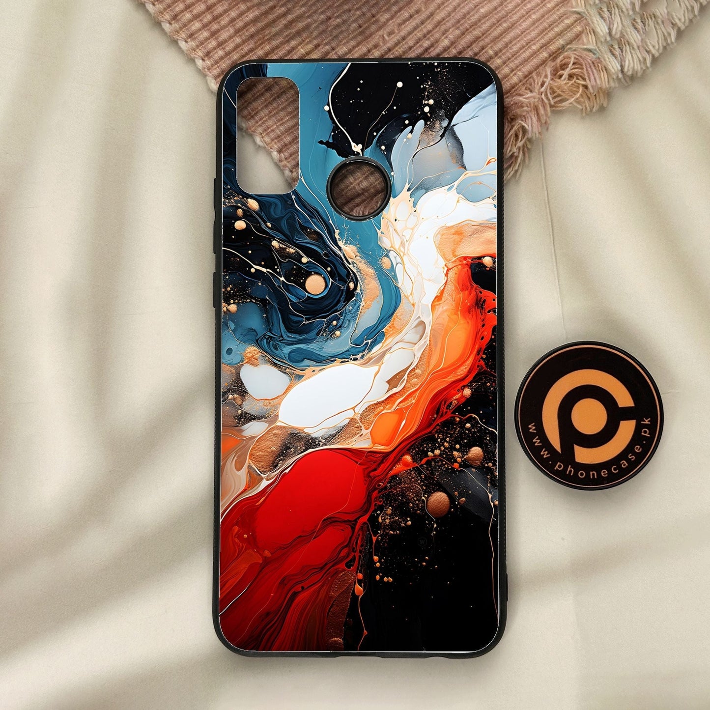 Honor 9X Lite - Liquid Design 9 - Premium Metal Printed Soft Bumper Shock Proof Case