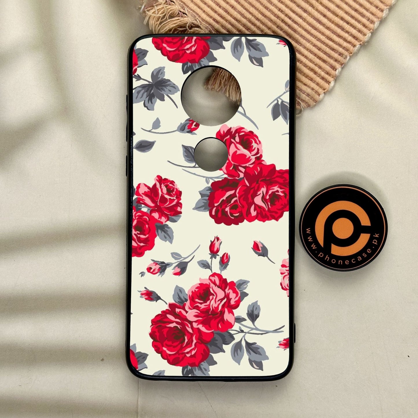 Motorola Moto G7 - Floral Series Design 8 - Premium Metal Printed Soft Bumper Shock Proof Case