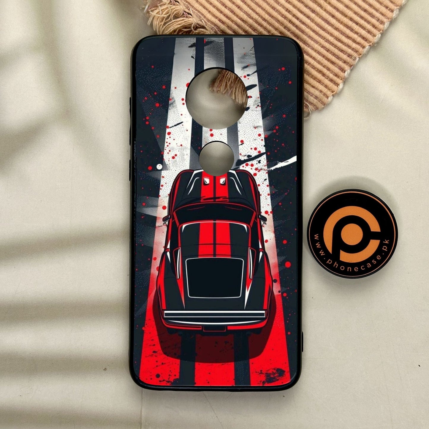 Motorola Moto G7 - Top-Down Track - Premium Metal Printed Soft Bumper Shock Proof Case