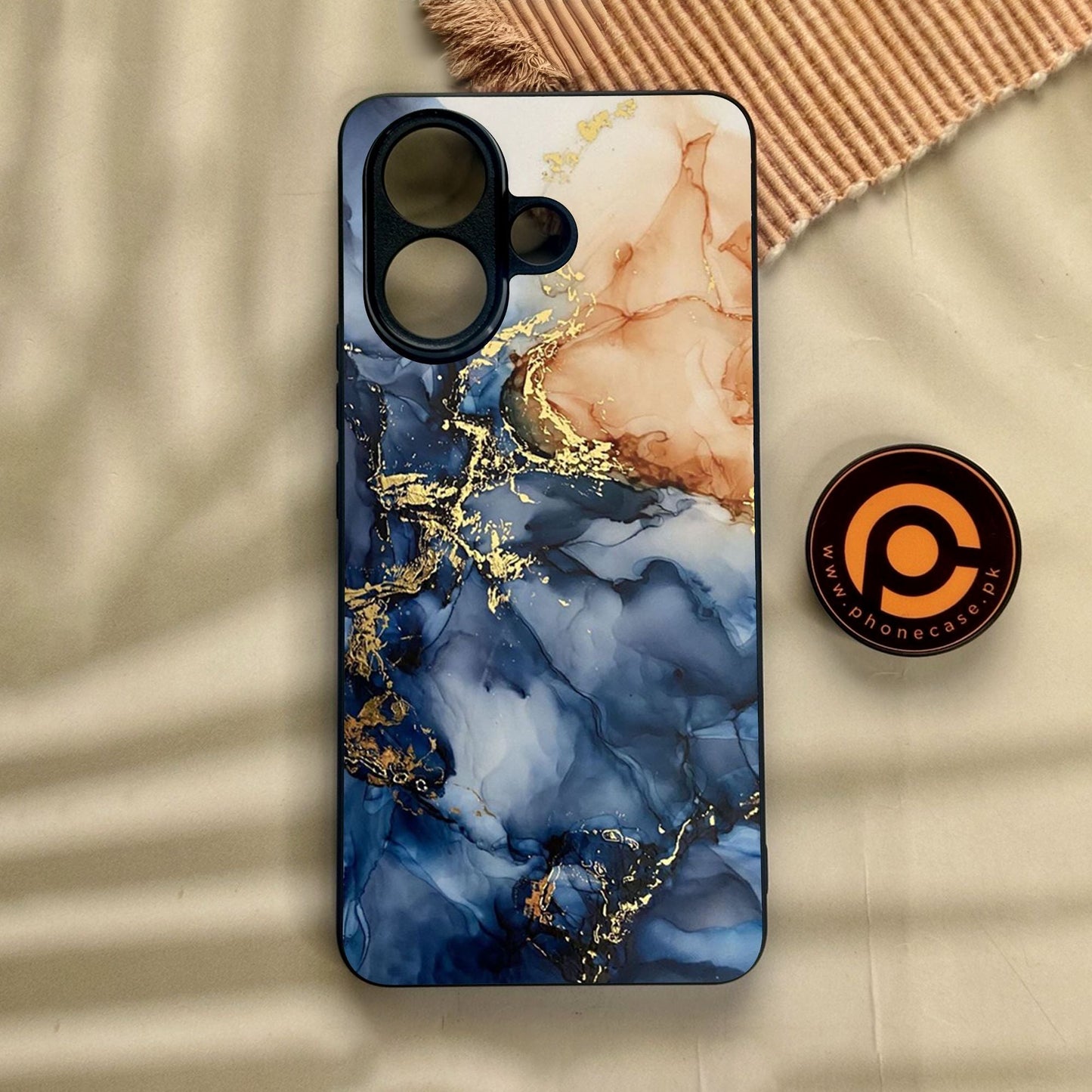 Vivo V60 Lite - Blue Marble Design 9 - Premium Metal Printed Soft Bumper Shock Proof Case