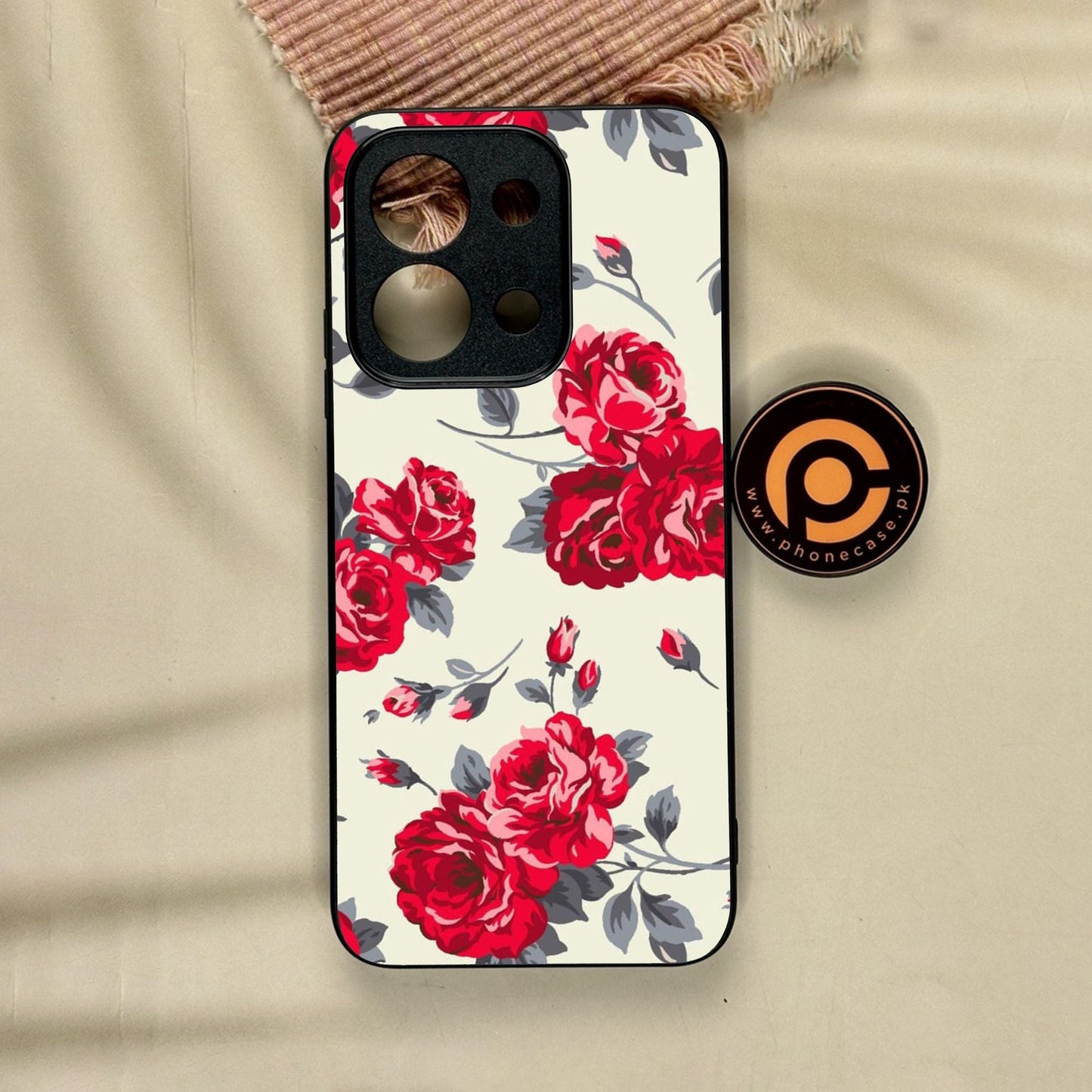 Xiaomi Redmi 15C - Floral Series Design 8 - Premium Metal Printed Soft Bumper Shock Proof Case