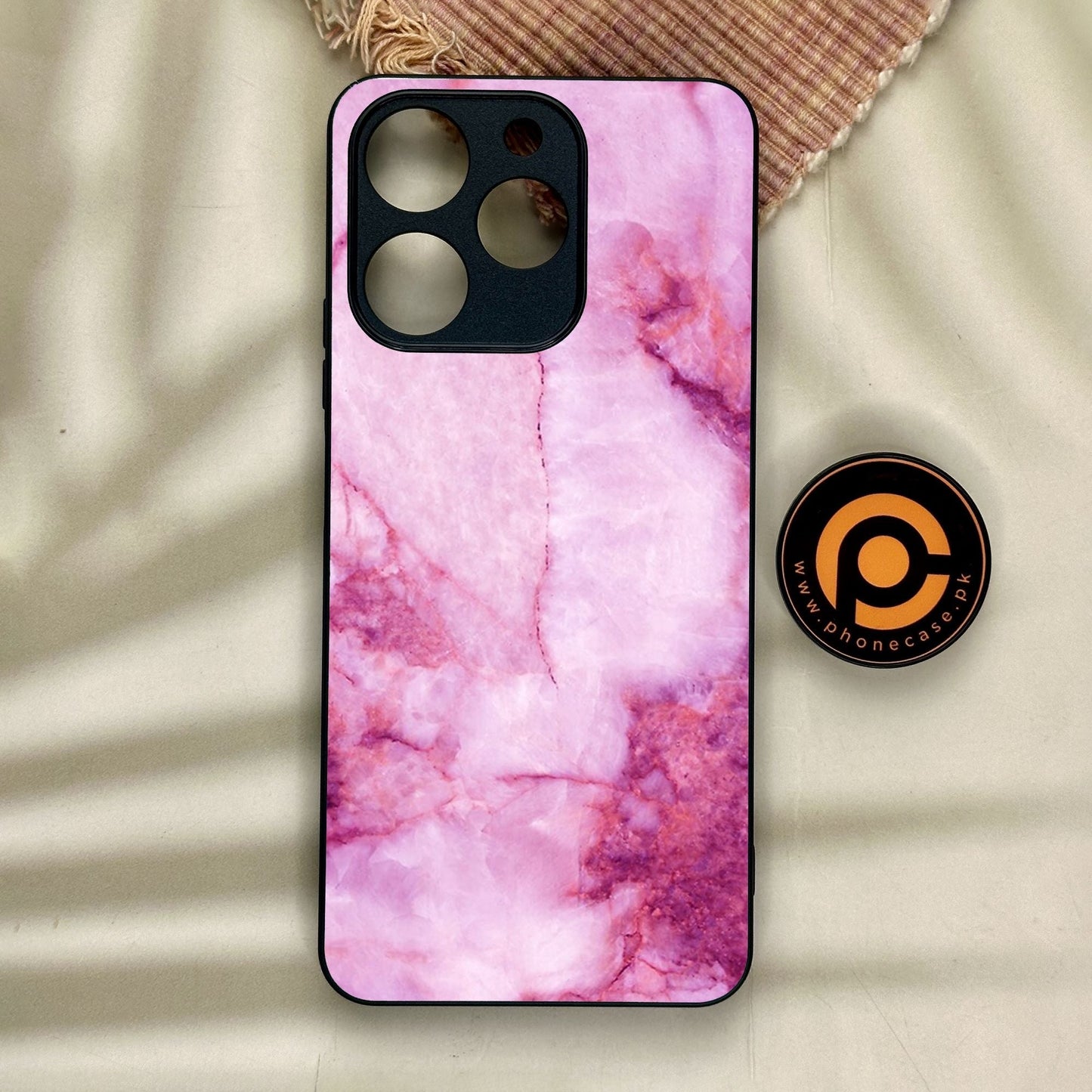 Realme Note 70 - Pink Design 5 - Premium Metal Printed Soft Bumper Shock Proof Case