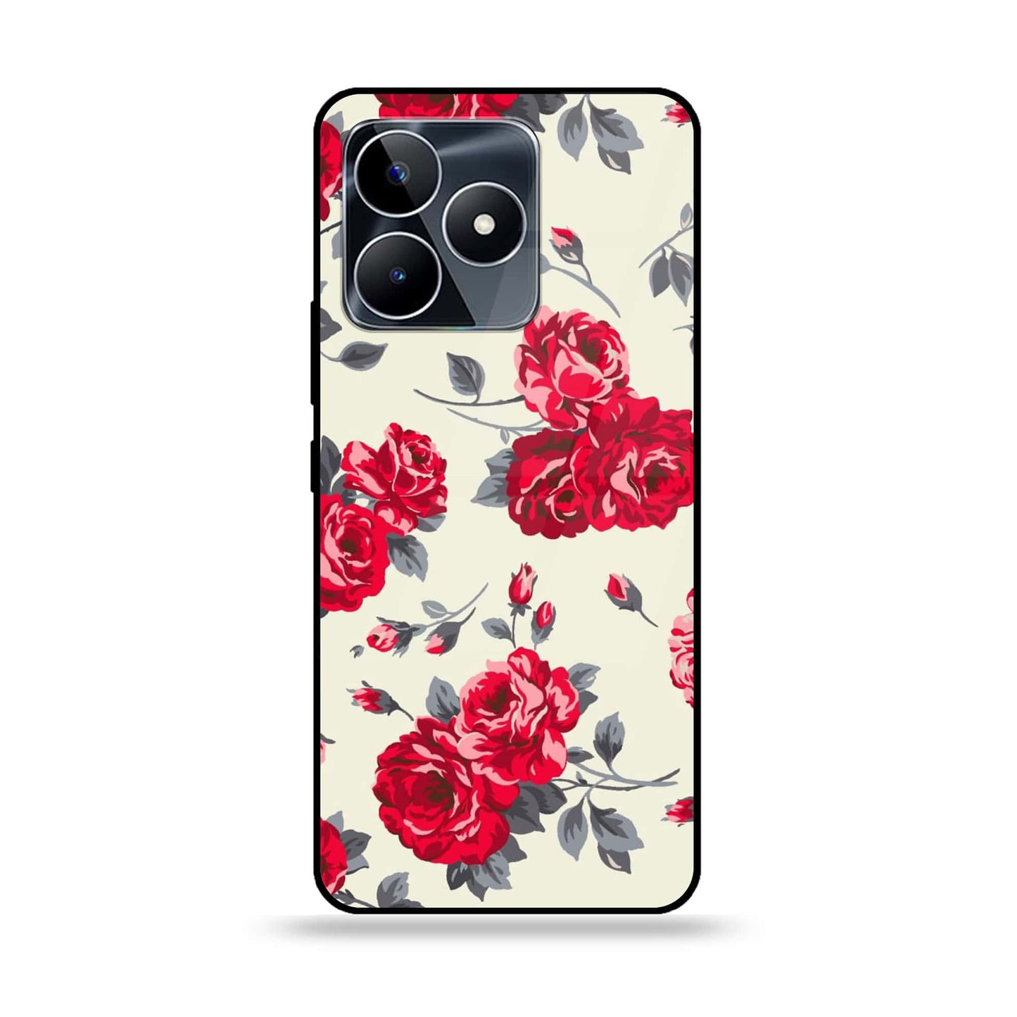Realme Note 50 - Floral Series Design 8 - Premium Printed Glass soft Bumper Shock Proof Case CS-39034