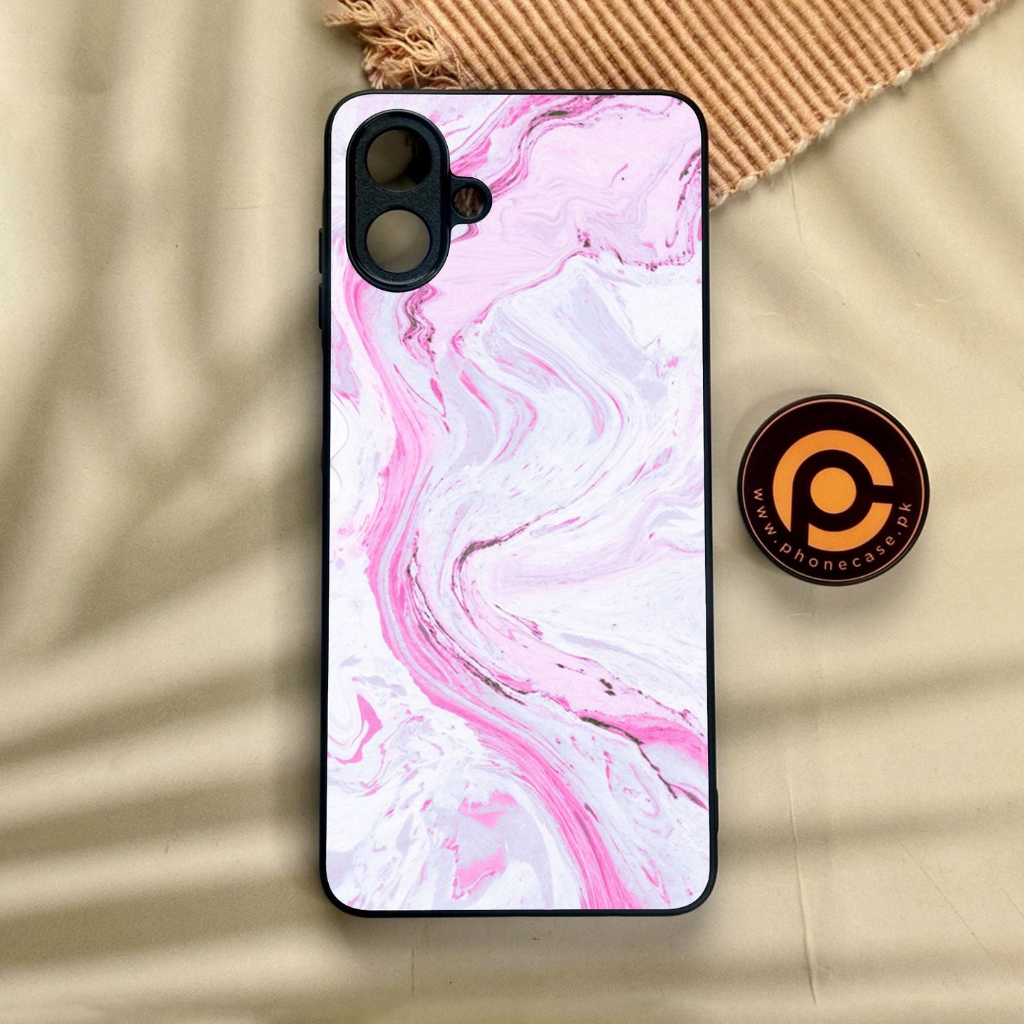 Samsung Galaxy A07 - Pink Design 1 - Premium Metal Printed Soft Bumper Shock Proof Case