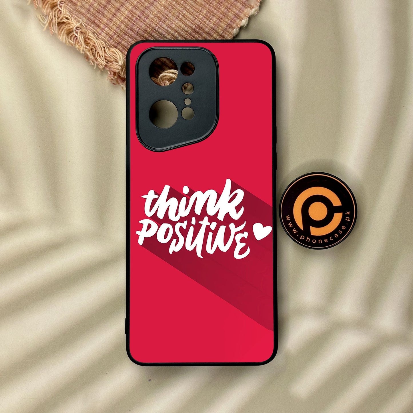 Oppo Find X5 Pro - Think Positive Design - Premium Metal Printed Soft Bumper Shock Proof Case