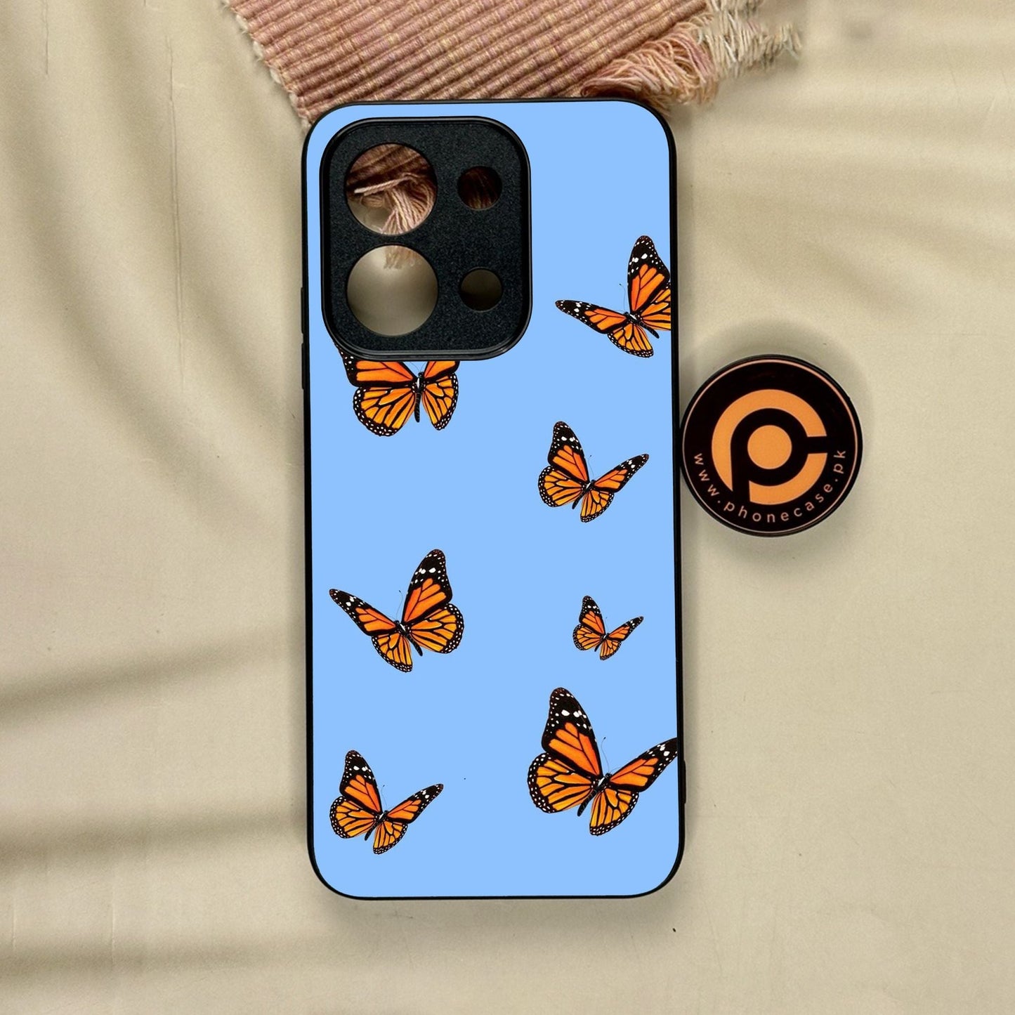 Xiaomi Redmi 15C - Butterflies Design 3 - Premium Metal Printed Soft Bumper Shock Proof Case