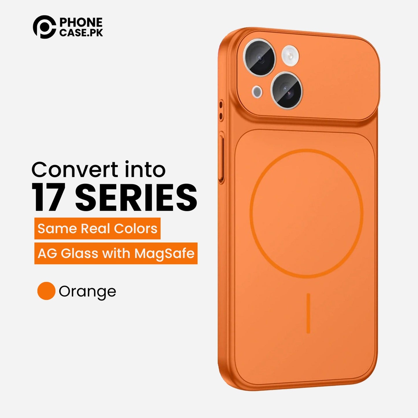 iPhone 13 Pro Converter Cover - Upgrade to iPhone 17 Pro Max Matte MagSafe Case with Built-in Camera Lens