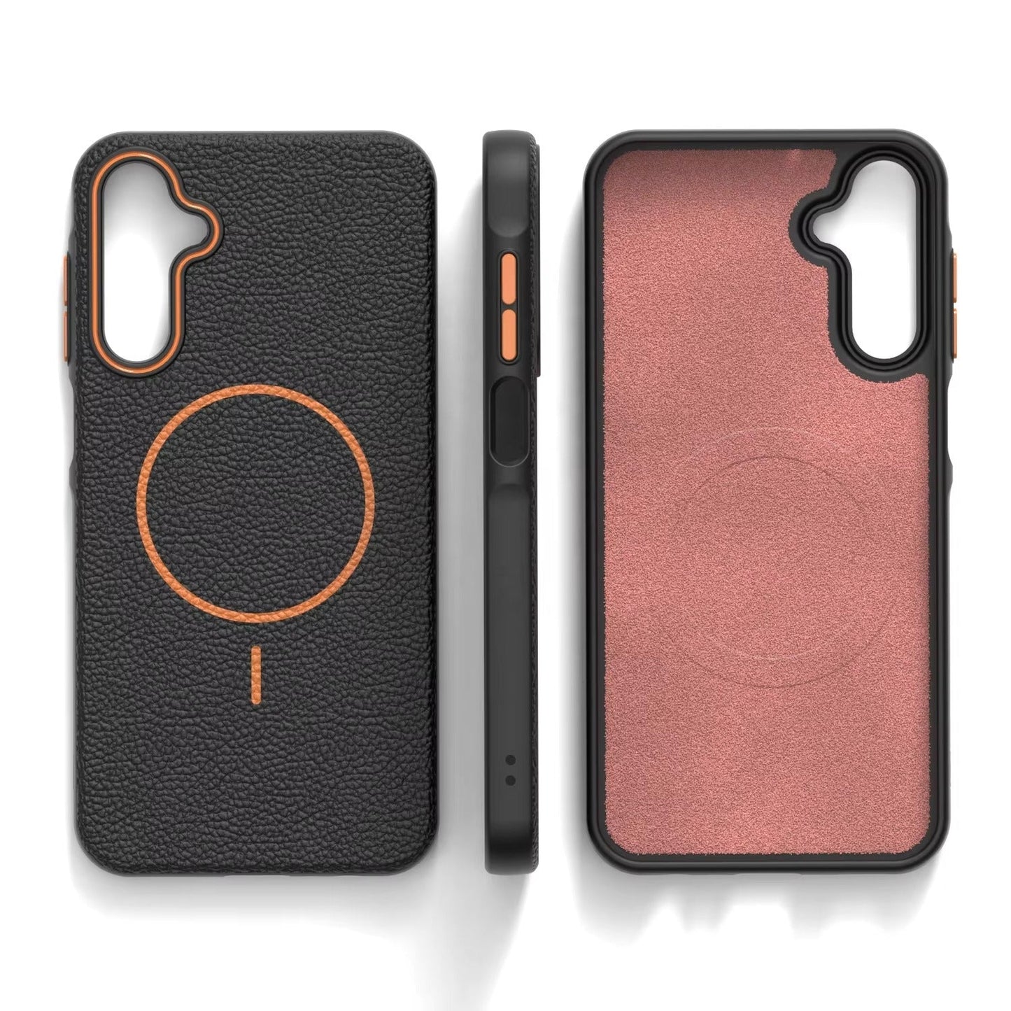 Samsung Galaxy A16 - Branded Leather Texture MagSafe Compatible Anti-Slip Soft Case